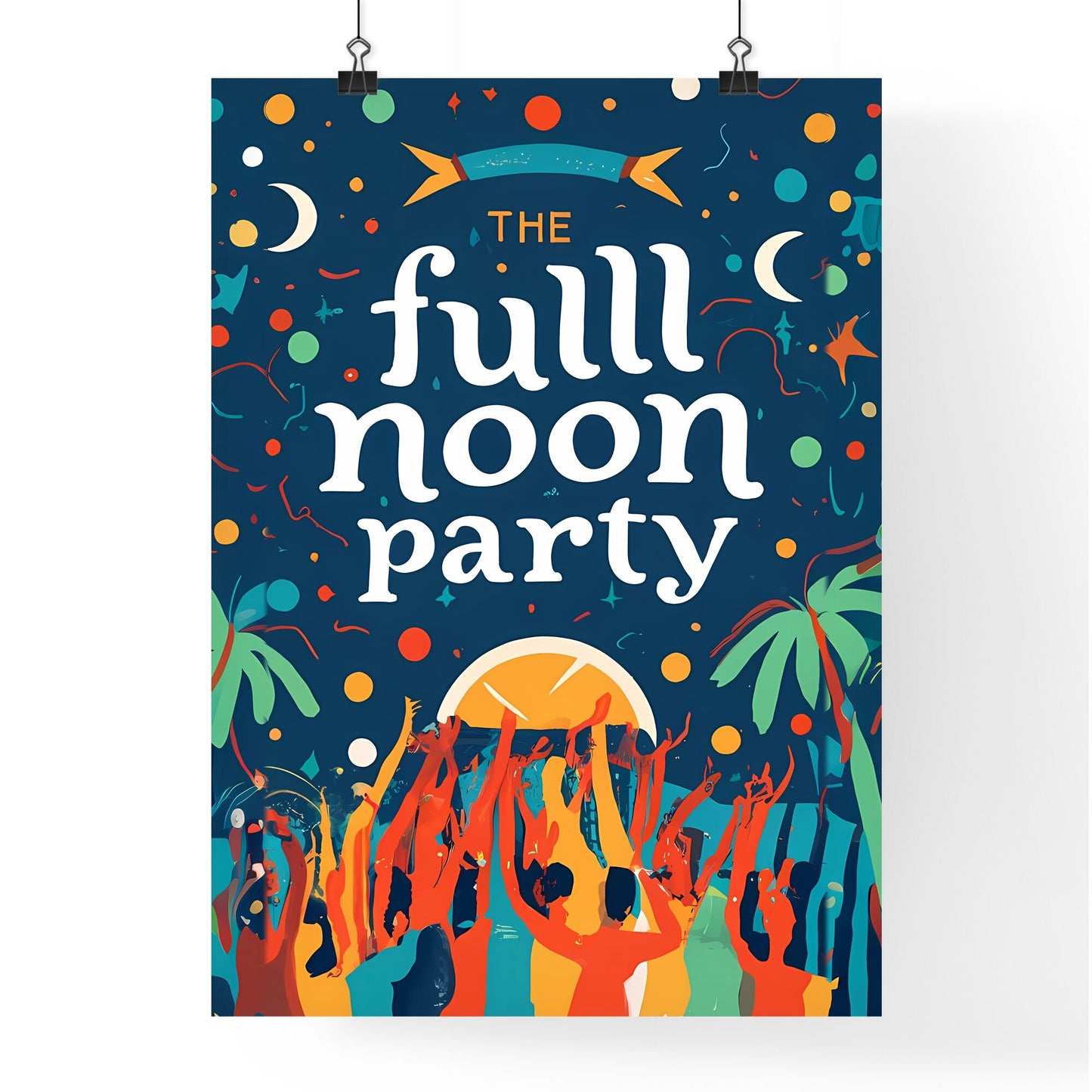 Full Moon Party - A Poster With A Group Of People Dancing Default Title