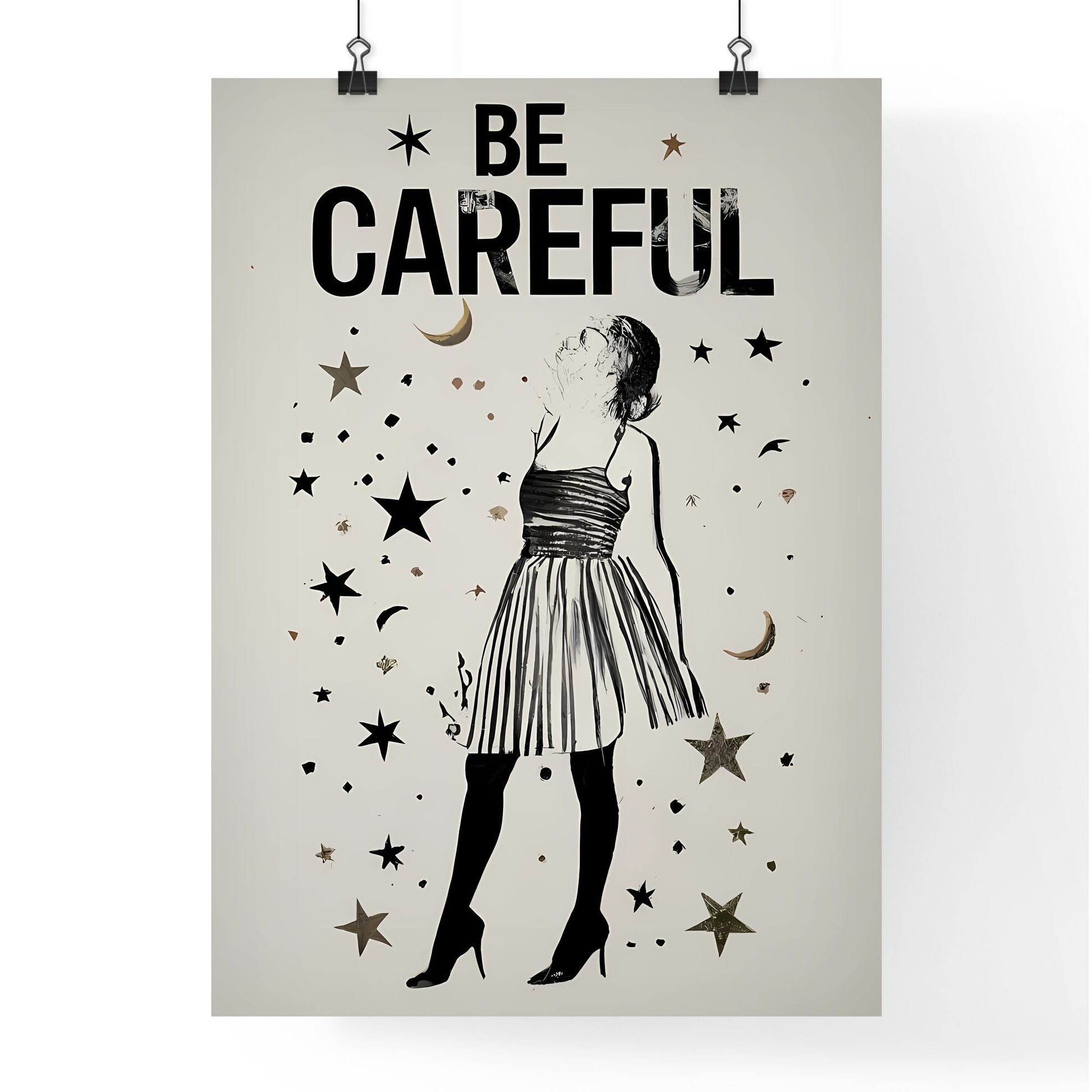 Be Careful - A Woman In A Dress And Stars Default Title