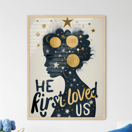 He First Loved Us - A Womans Profile With Stars And Moon Default Title