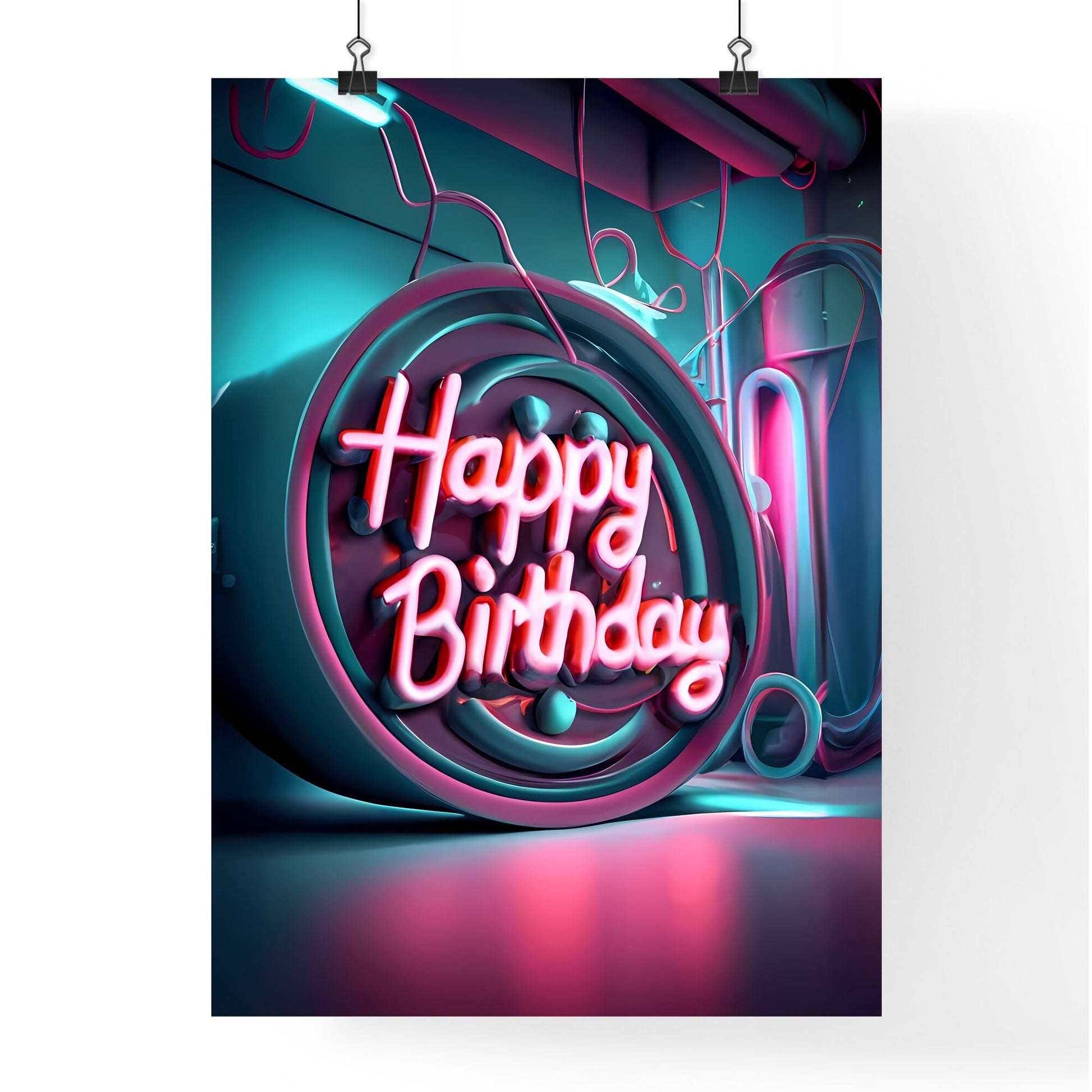 Happy Birthday - A Neon Sign With Text On It Default Title