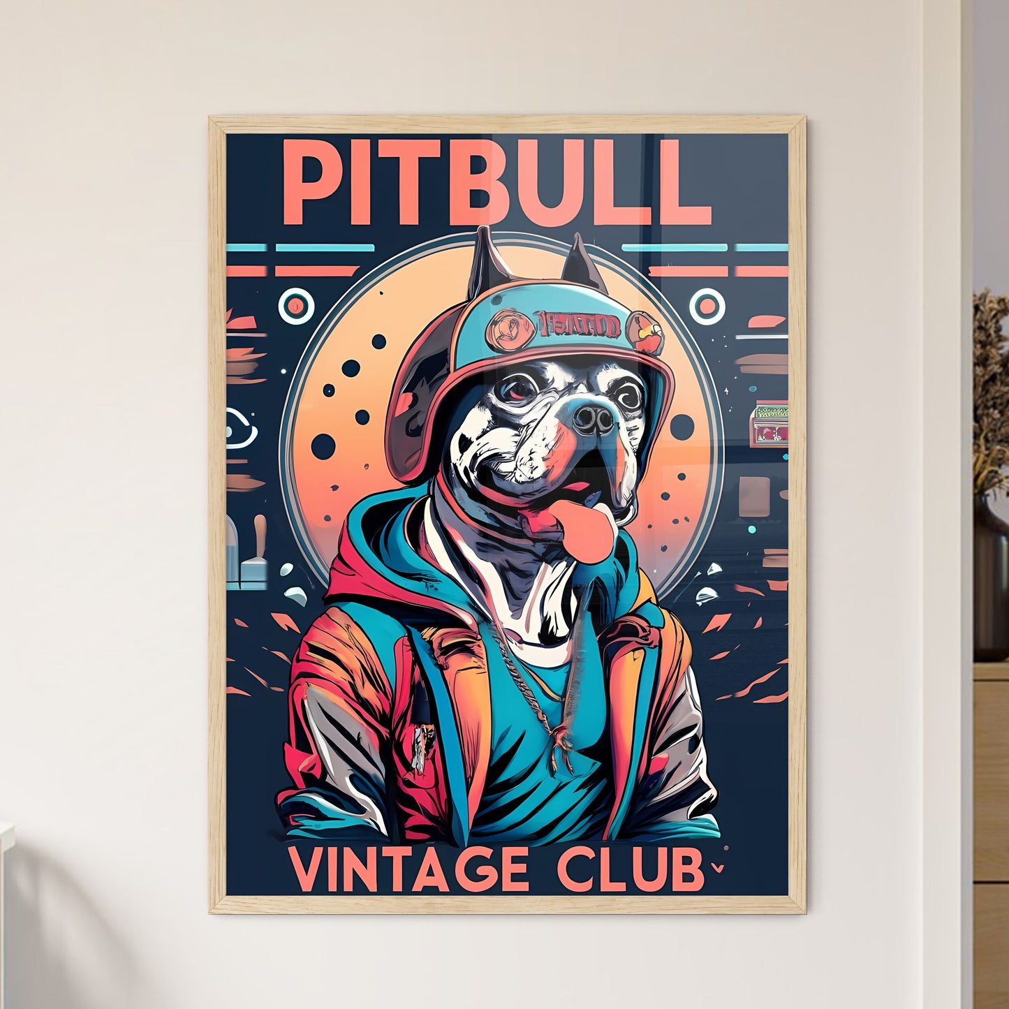 Pitbull Vintage Club - A Dog Wearing A Hat And Jacket Default Title