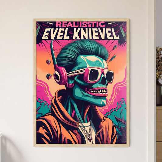 Evel Knievel - A Poster Of A Man With A Skull Wearing Sunglasses And Headphones Default Title