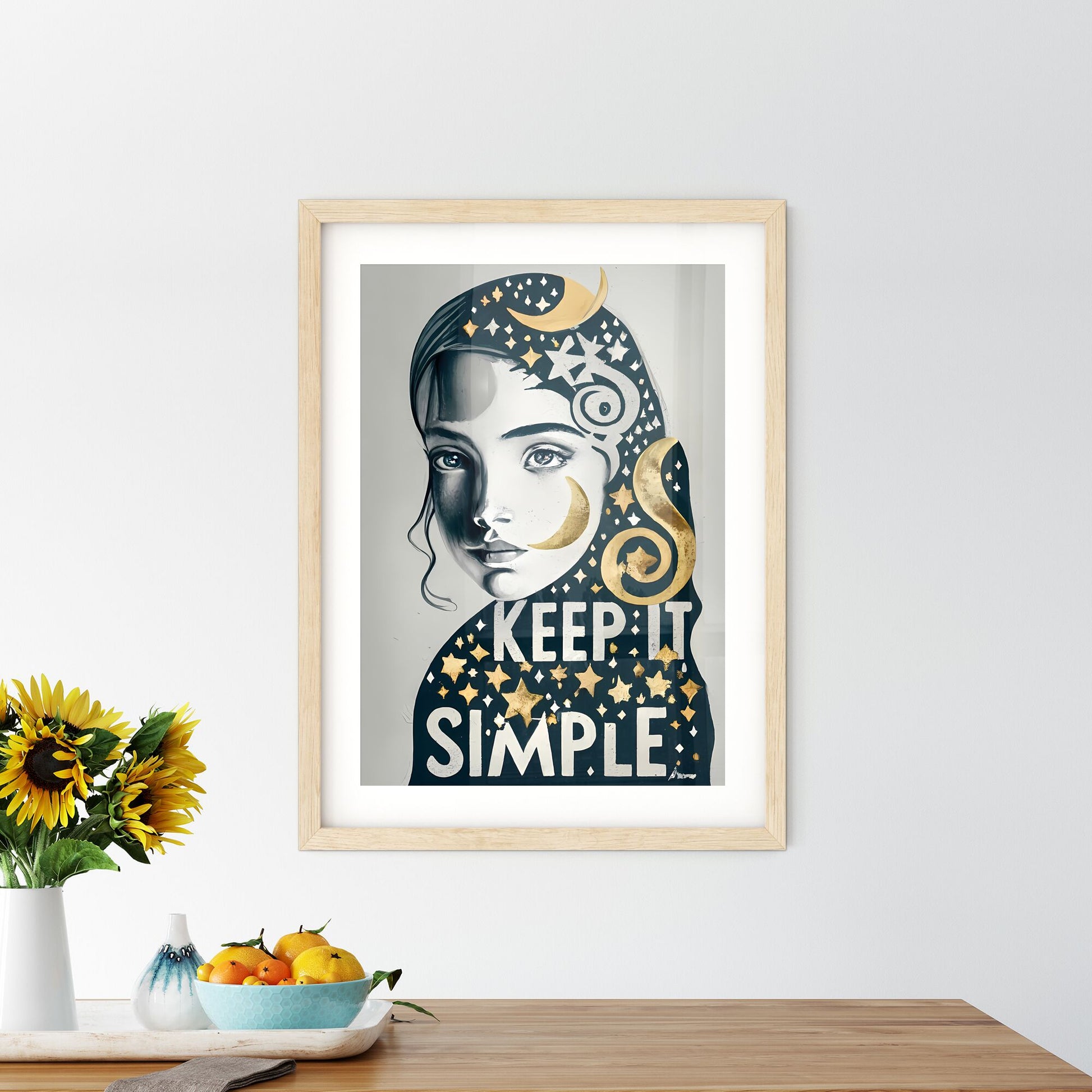 Keep It Simple - A Woman With Long Hair And Gold Stars Default Title