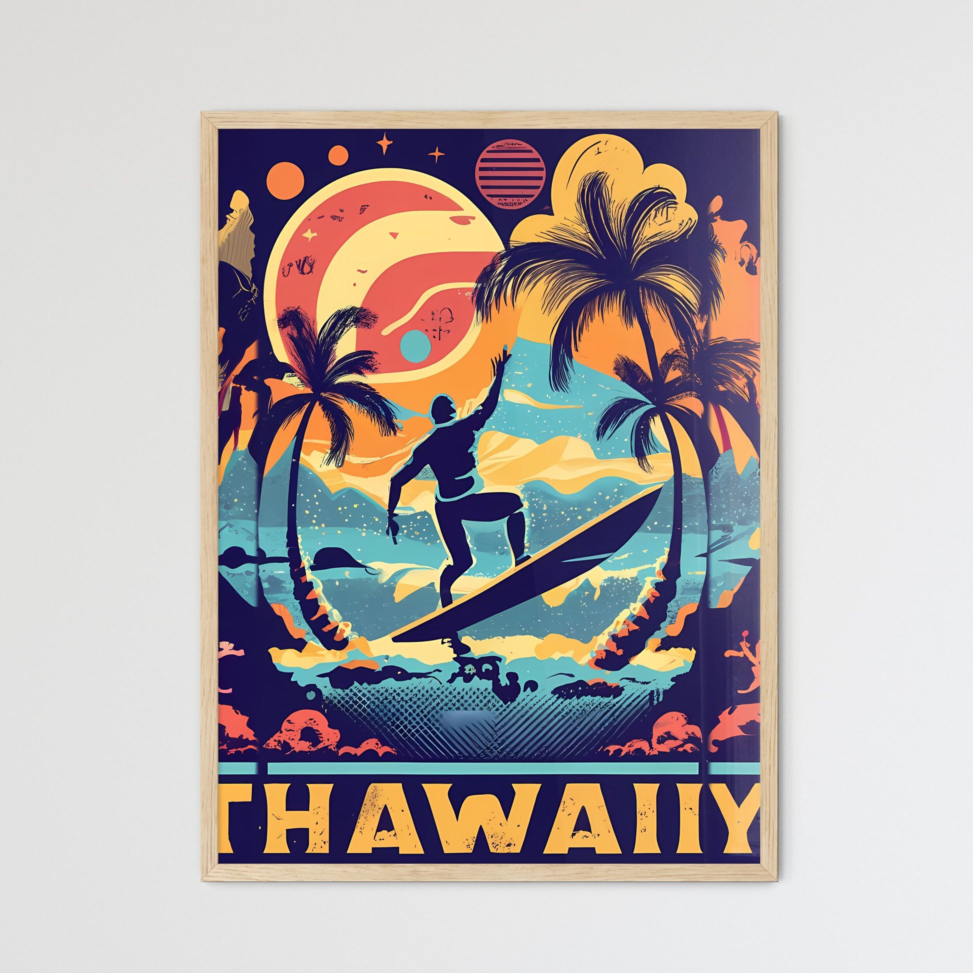 Hawaii - A Man Surfing On A Surfboard Default Title