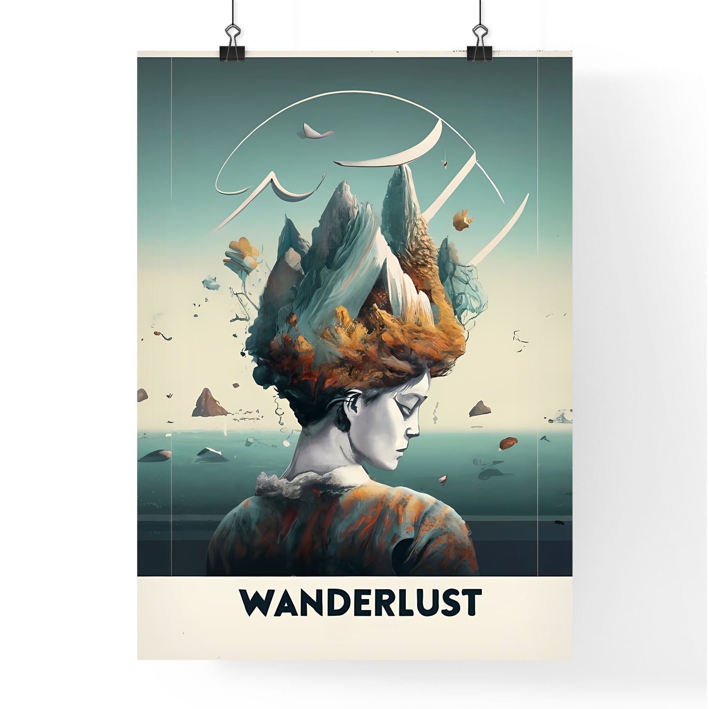 Wanderlust - A Woman With Trees And Mountains In Her Hair Default Title