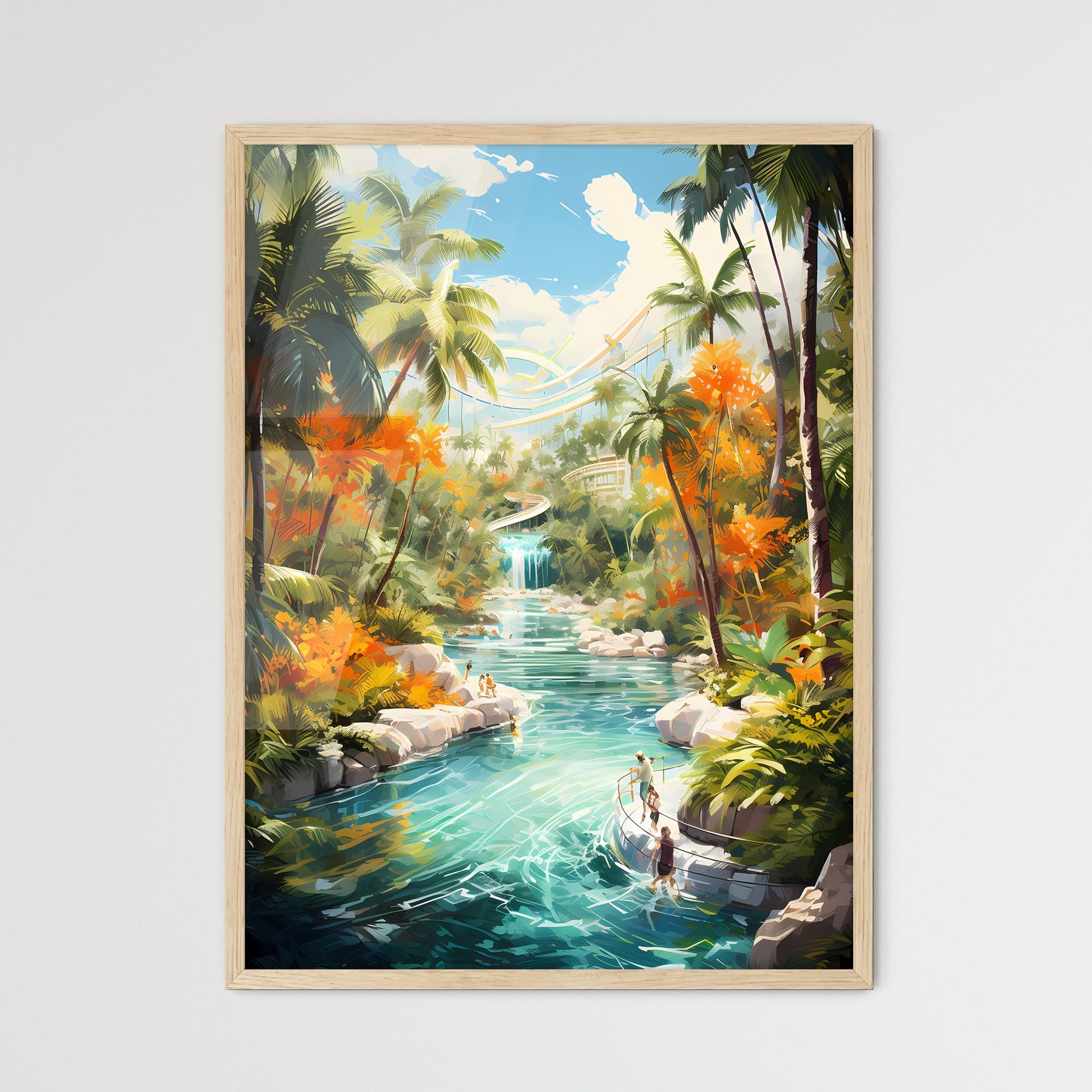 A Water Slide In A Tropical Forest Default Title