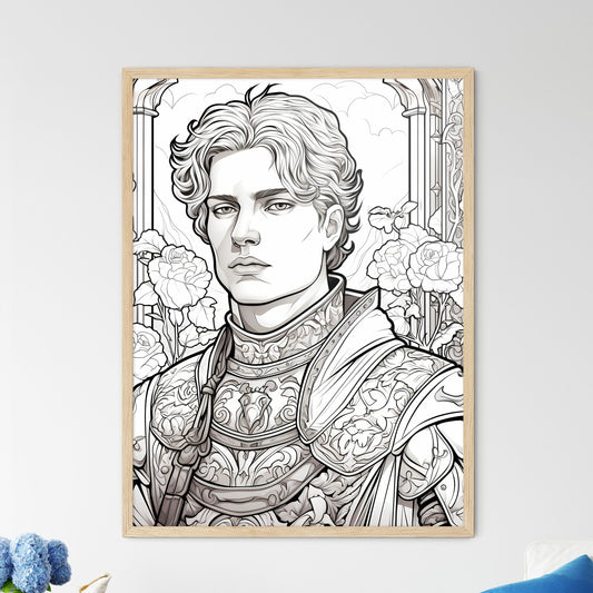 Coloring Book - A Man In Armor With Flowers Default Title