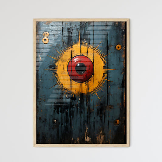 A Painted Wood Board With A Red Circle And Black Circle Default Title