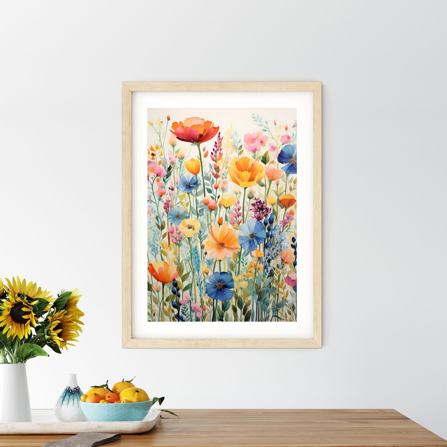 A Painting Of Flowers On A White Surface Default Title