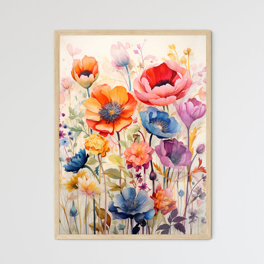 A Painting Of Flowers On A White Background Default Title