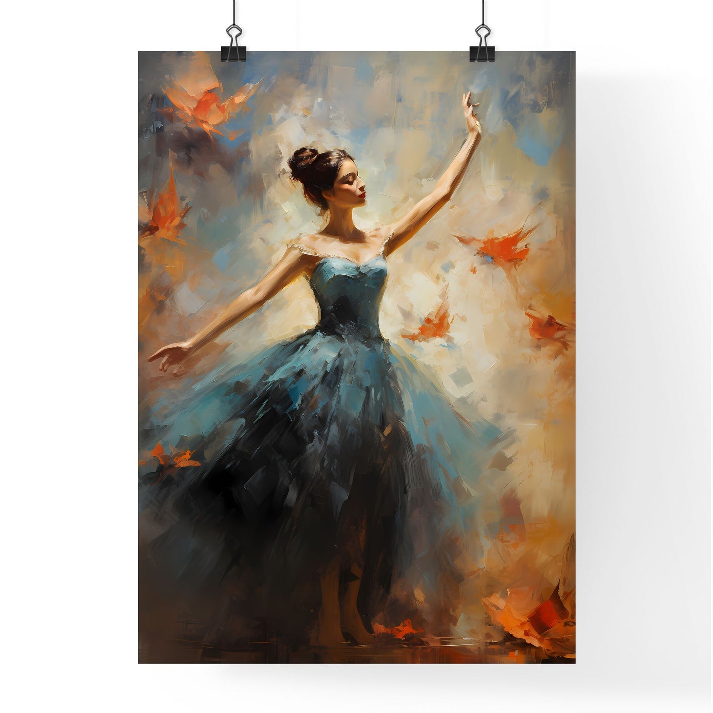 The Ballerina - A Painting Of A Woman In A Blue Dress Default Title