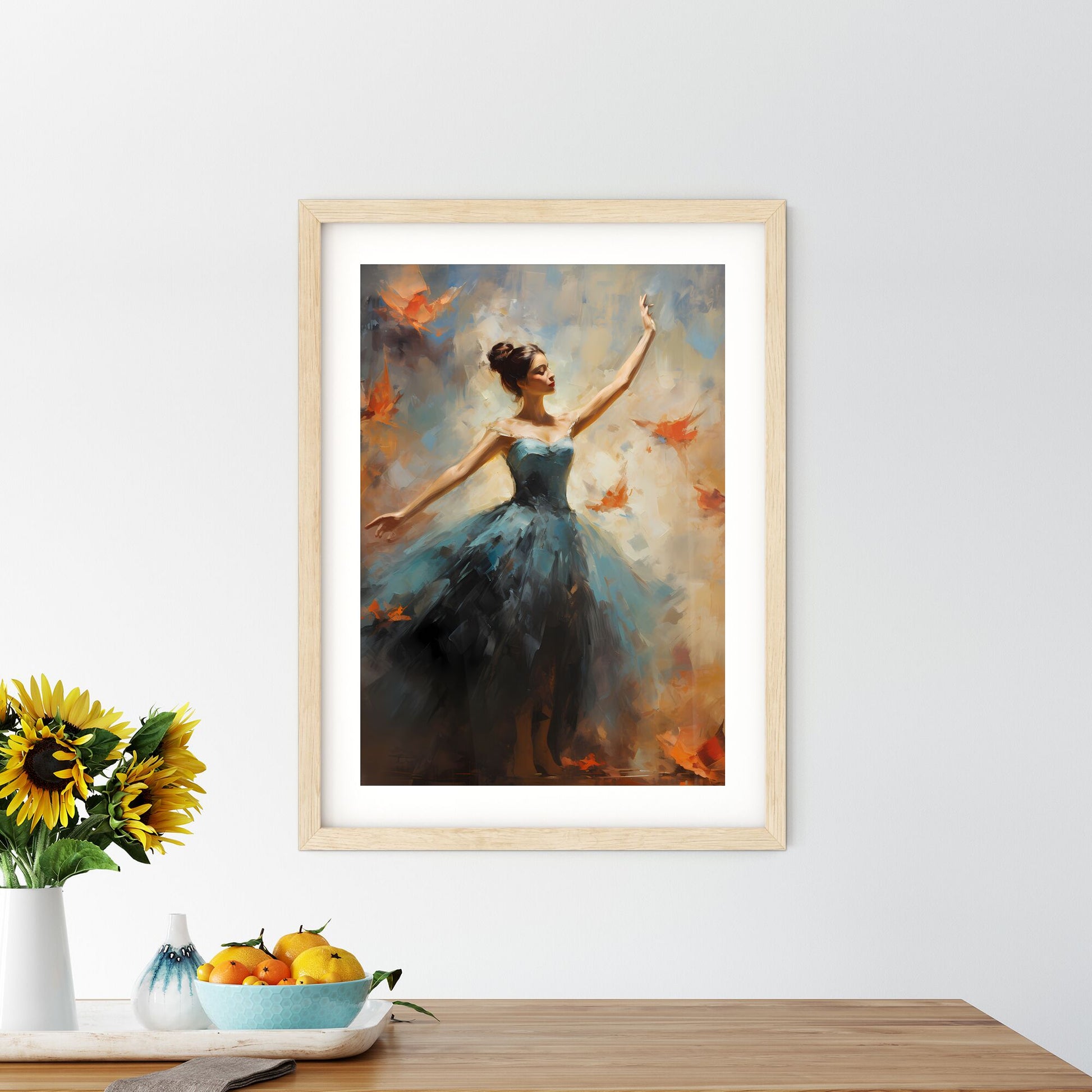 The Ballerina - A Painting Of A Woman In A Blue Dress Default Title