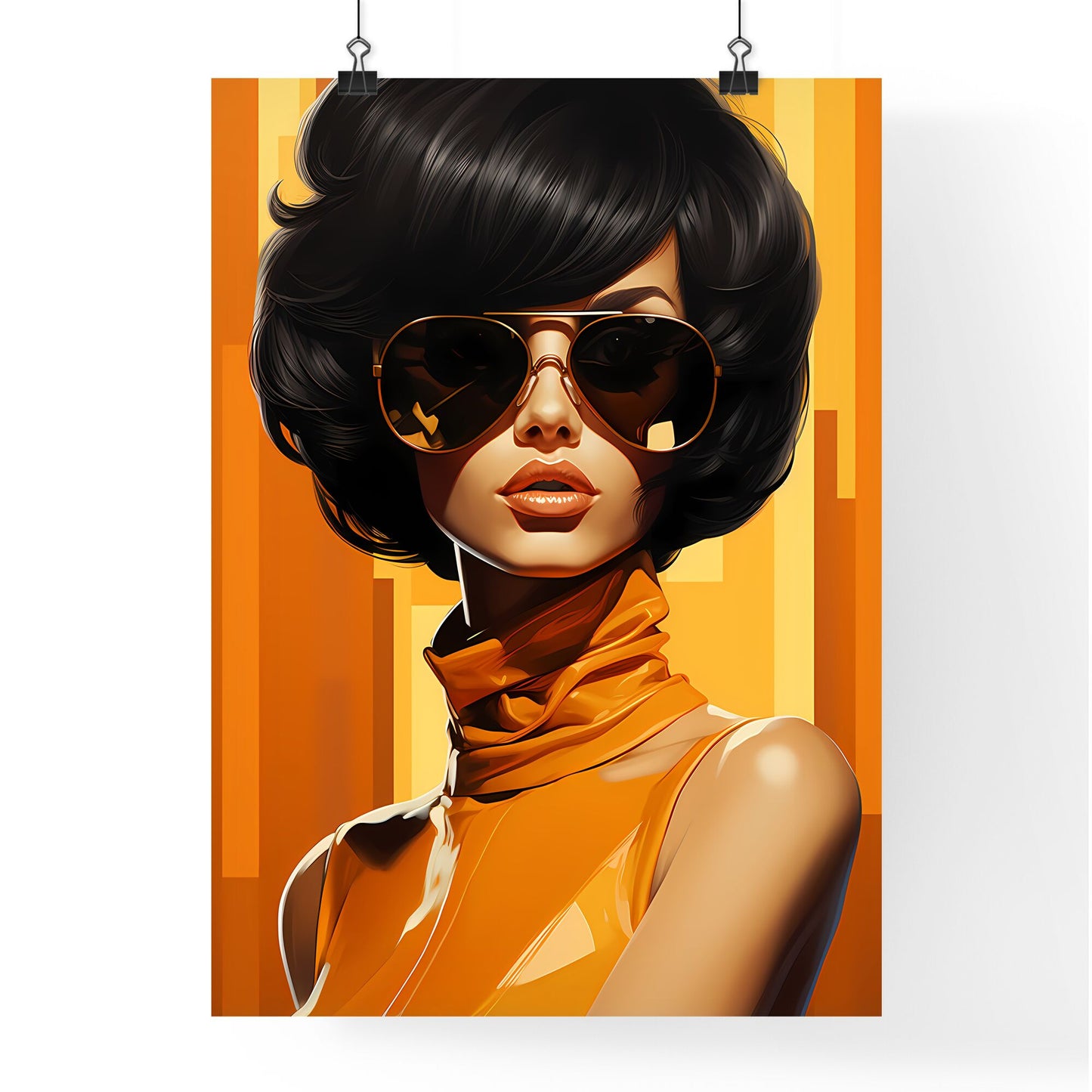 70's - A Woman With Short Black Hair Wearing Sunglasses Default Title