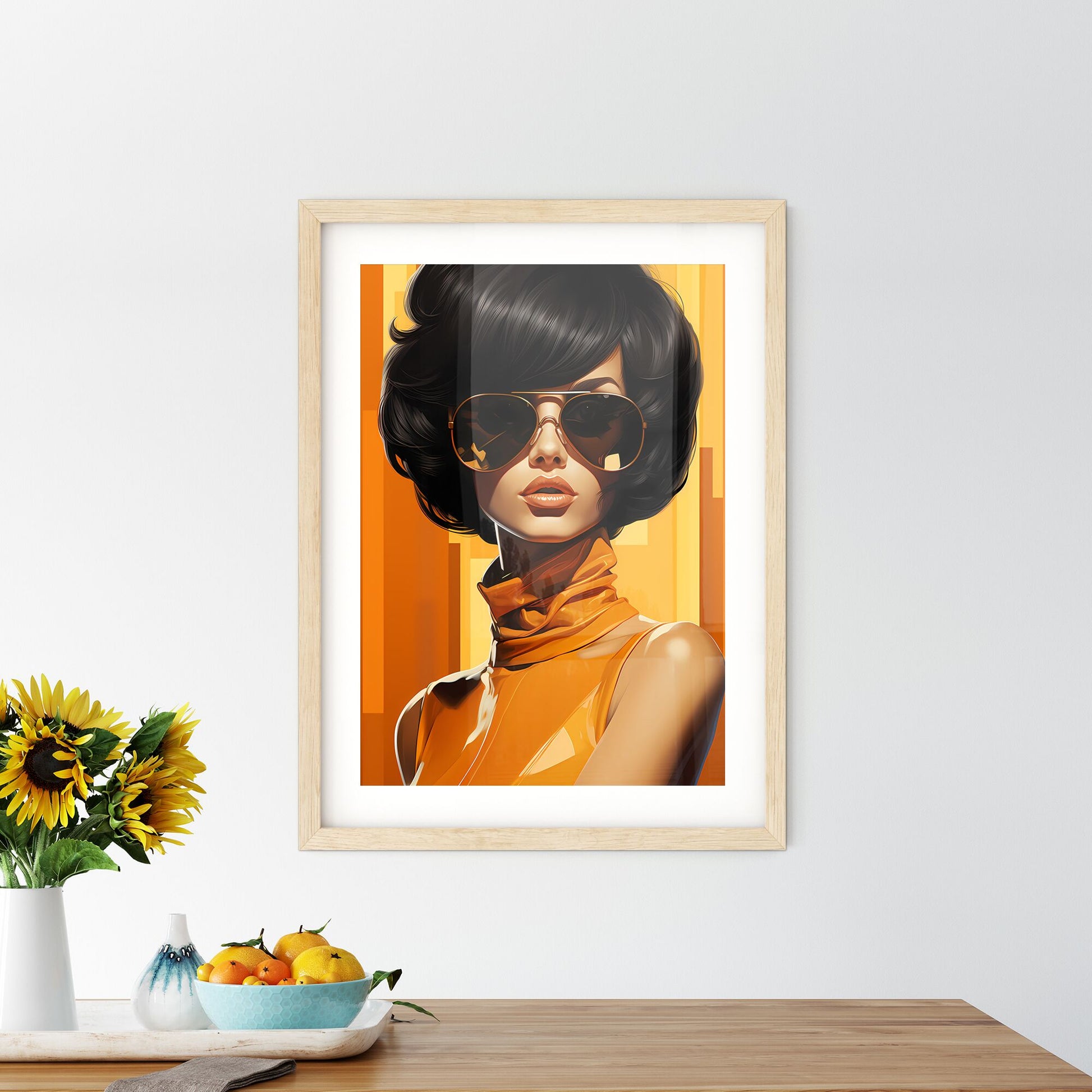 70's - A Woman With Short Black Hair Wearing Sunglasses Default Title