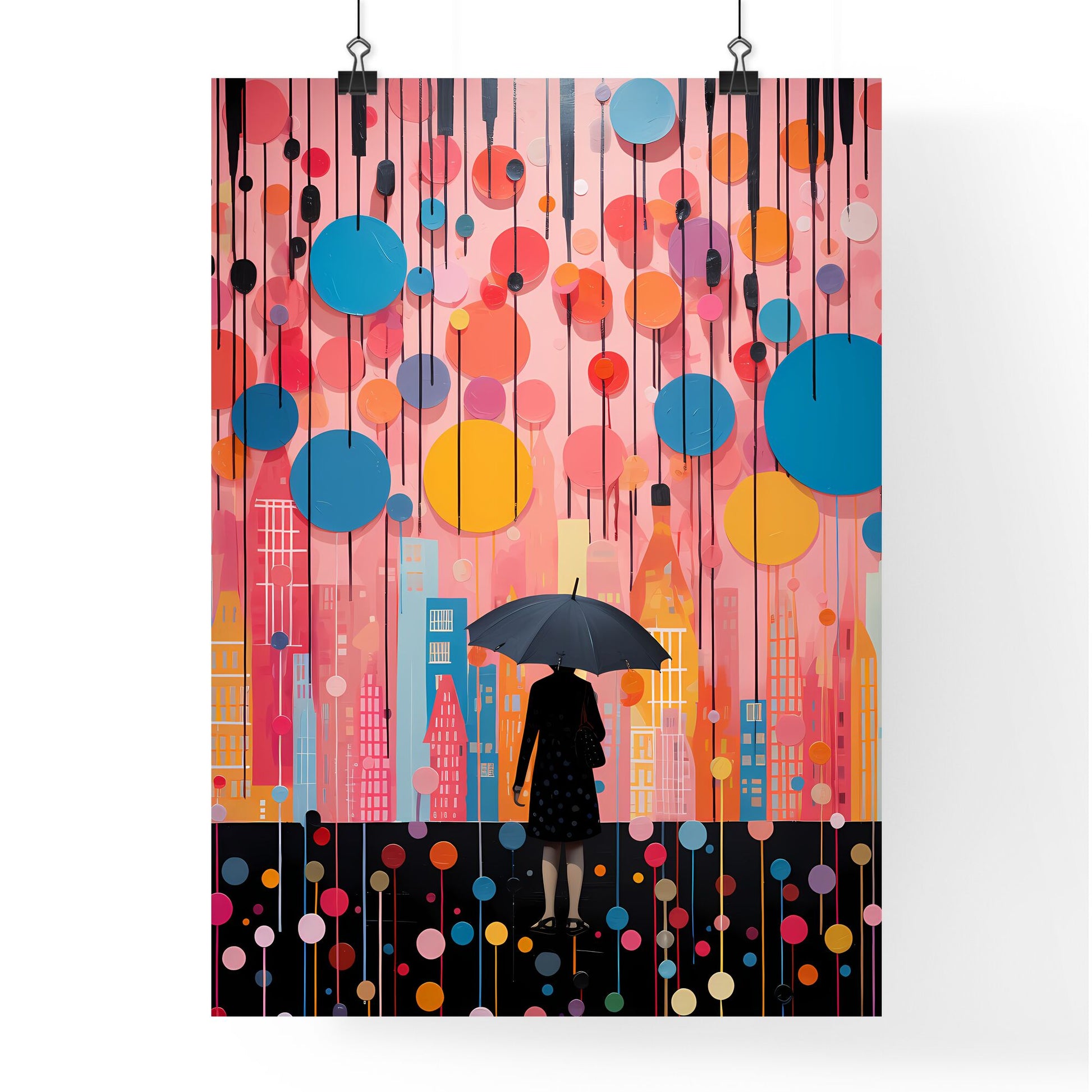Fall - A Person Holding An Umbrella In Front Of A Colorful Wall Default Title