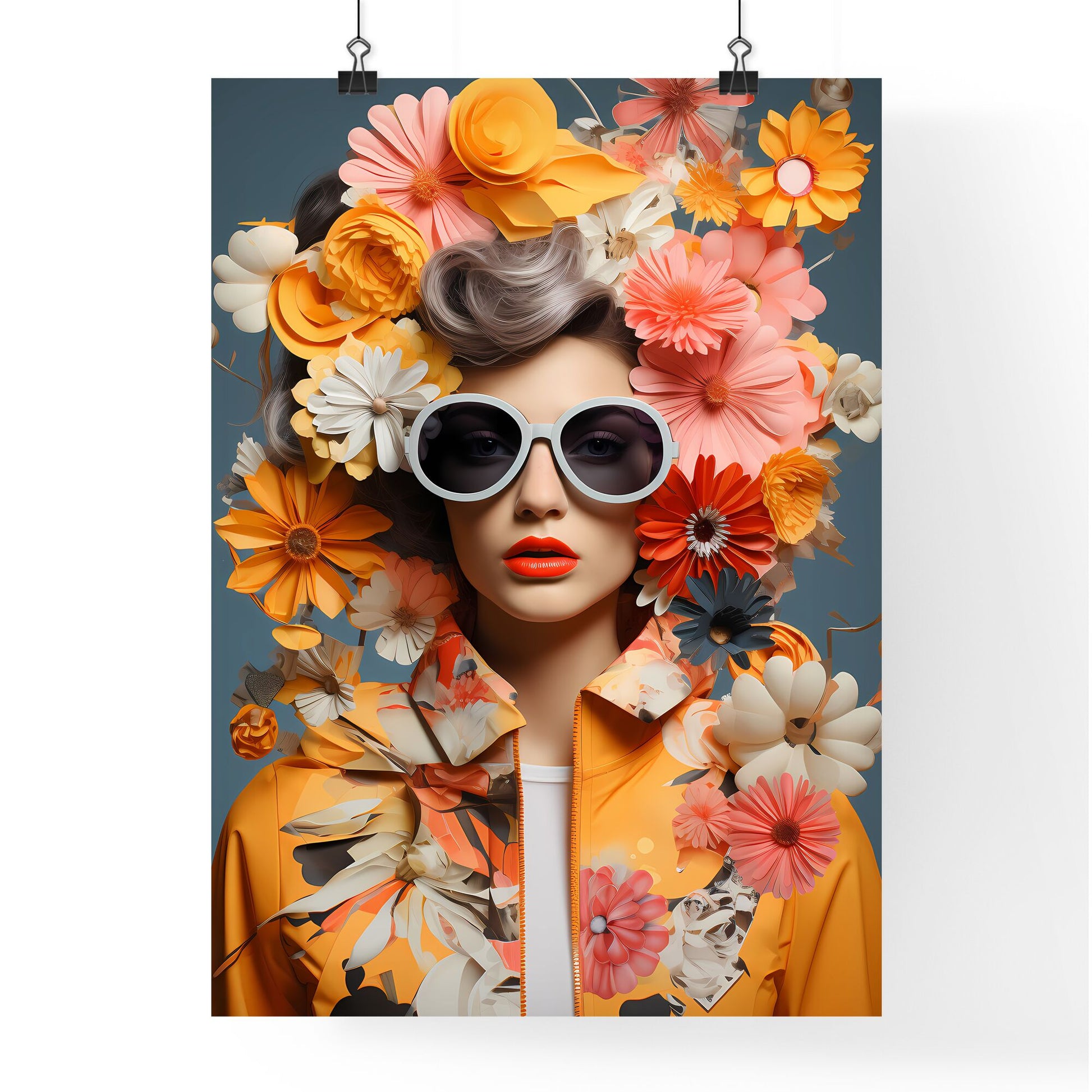 A Woman With Sunglasses And Flowers On Her Head Default Title