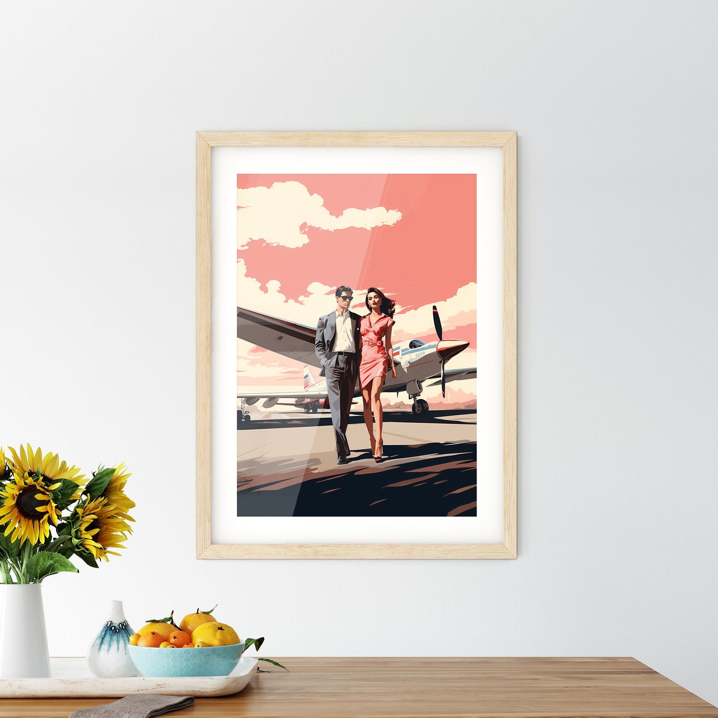 Fashion - A Man And Woman Standing In Front Of An Airplane Default Title