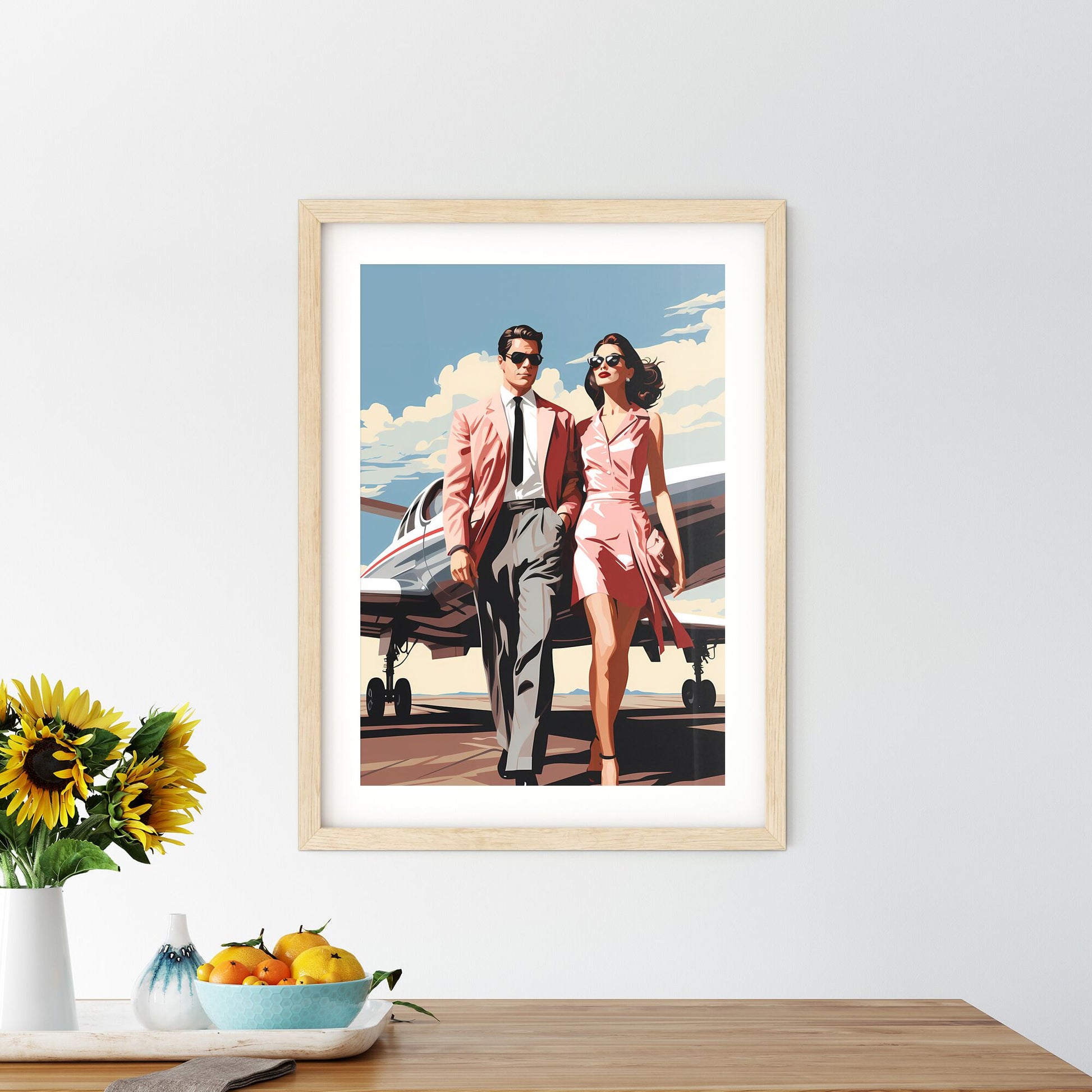 Fashion - A Man And Woman Standing Next To An Airplane Default Title