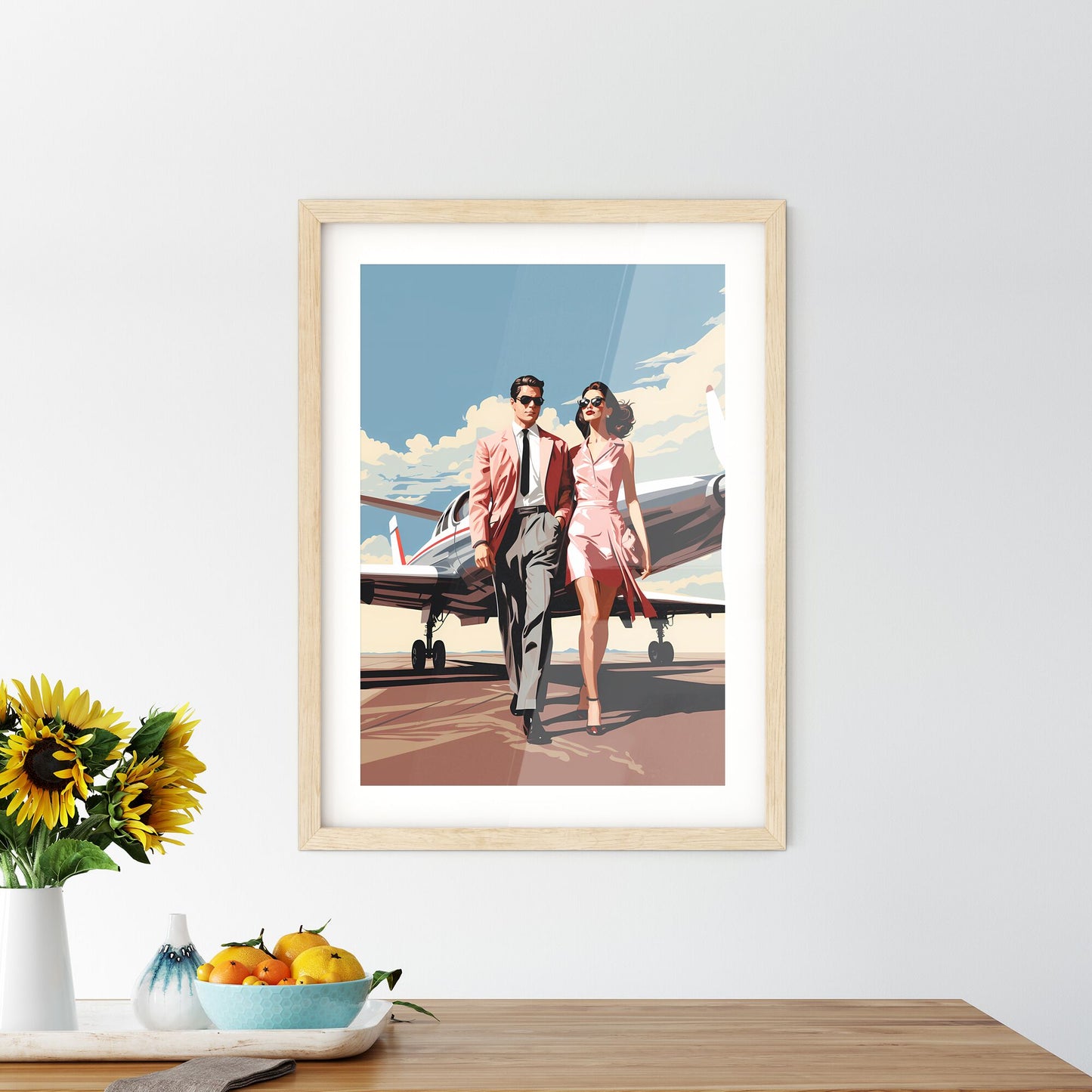 Fashion - A Man And Woman Standing Next To A Plane Default Title