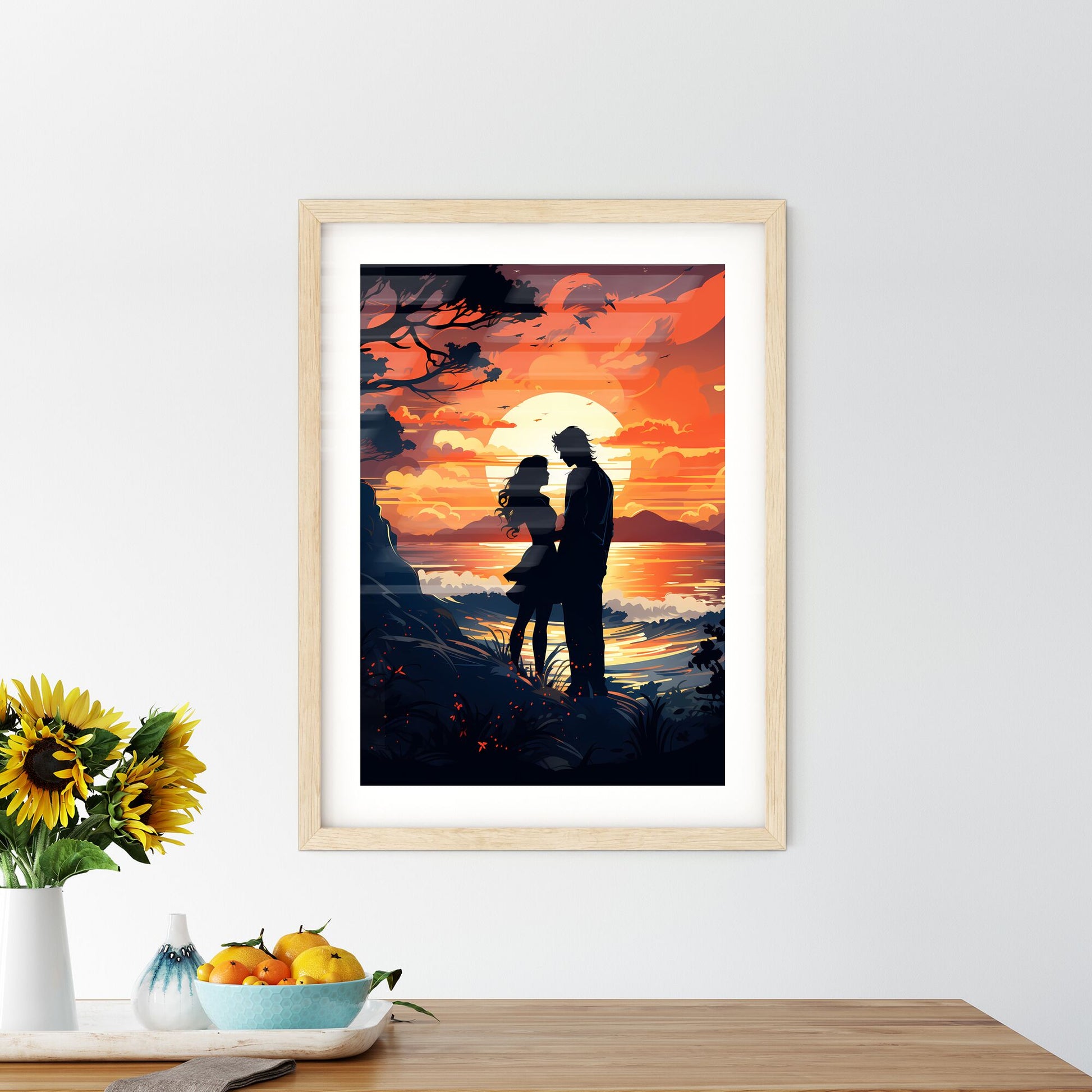 More Than Friends - A Man And Woman Standing On A Hill With A Sunset Behind Them Default Title