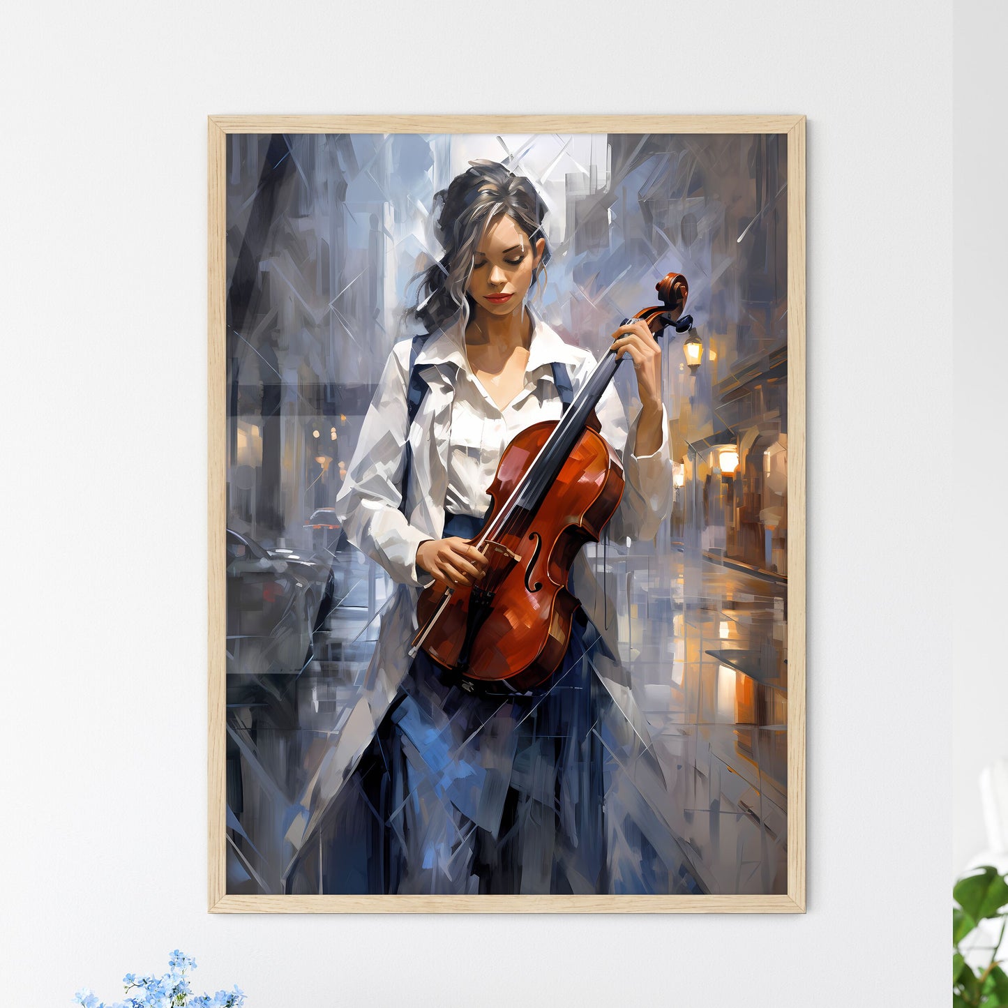 Urban Art - A Woman Playing A Violin Default Title