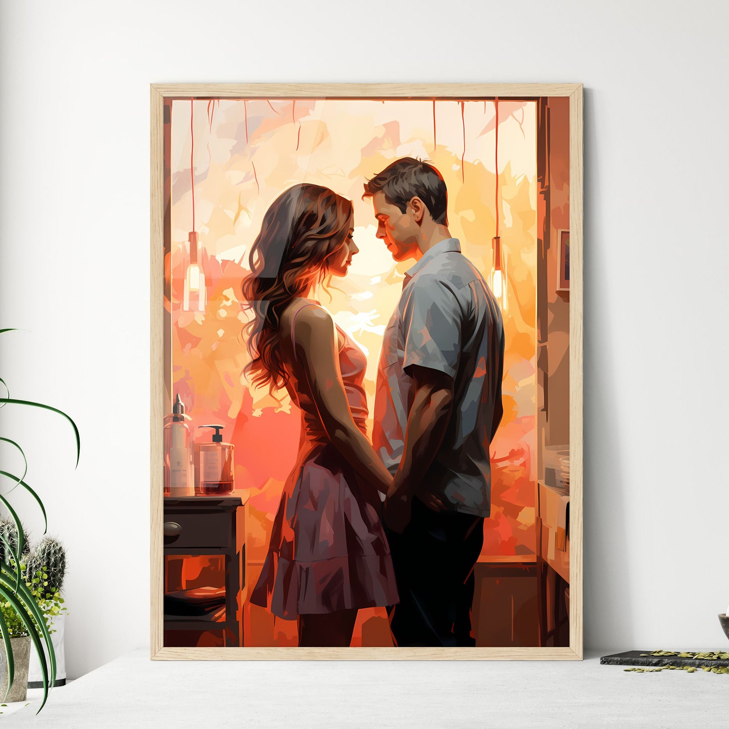 A Man And Woman Holding Hands In Front Of A Window Default Title