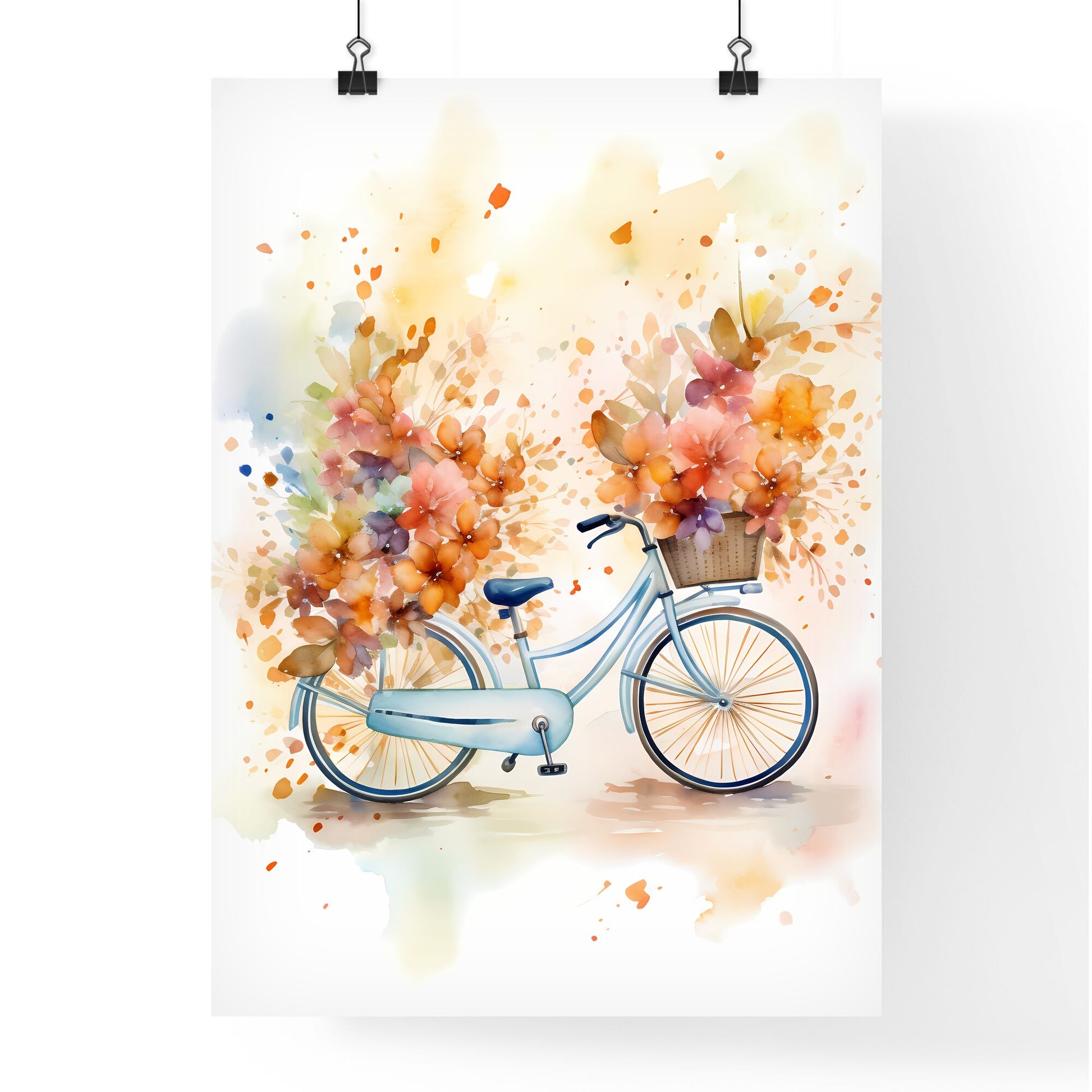 Longing - A Watercolor Painting Of A Bicycle With Flowers In A Basket Default Title