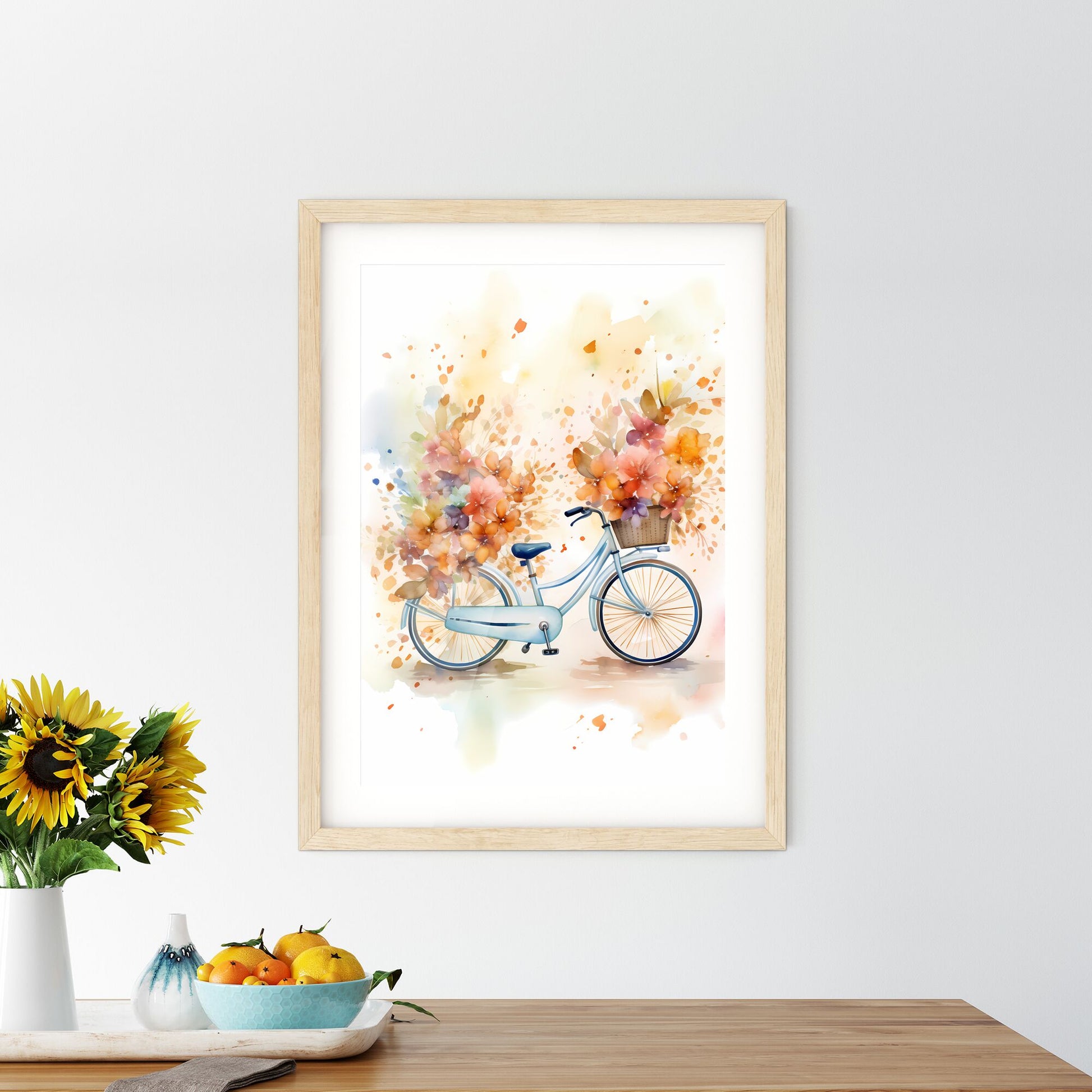 Longing - A Watercolor Painting Of A Bicycle With Flowers In A Basket Default Title