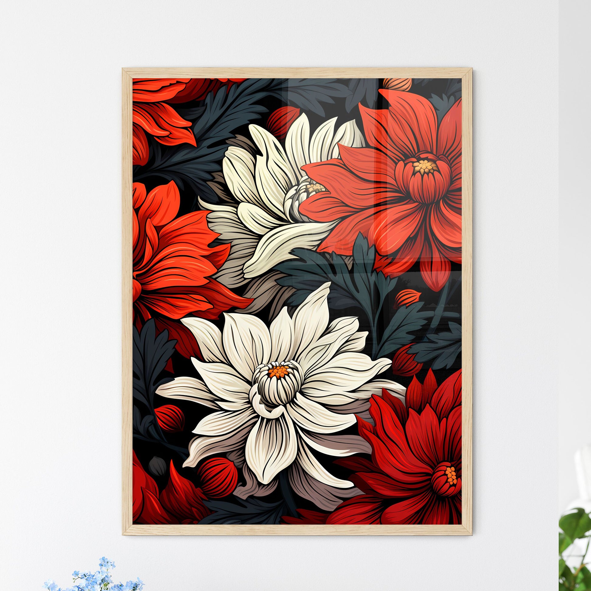 Coloring Book - A Close Up Of Flower - Framed Art Print