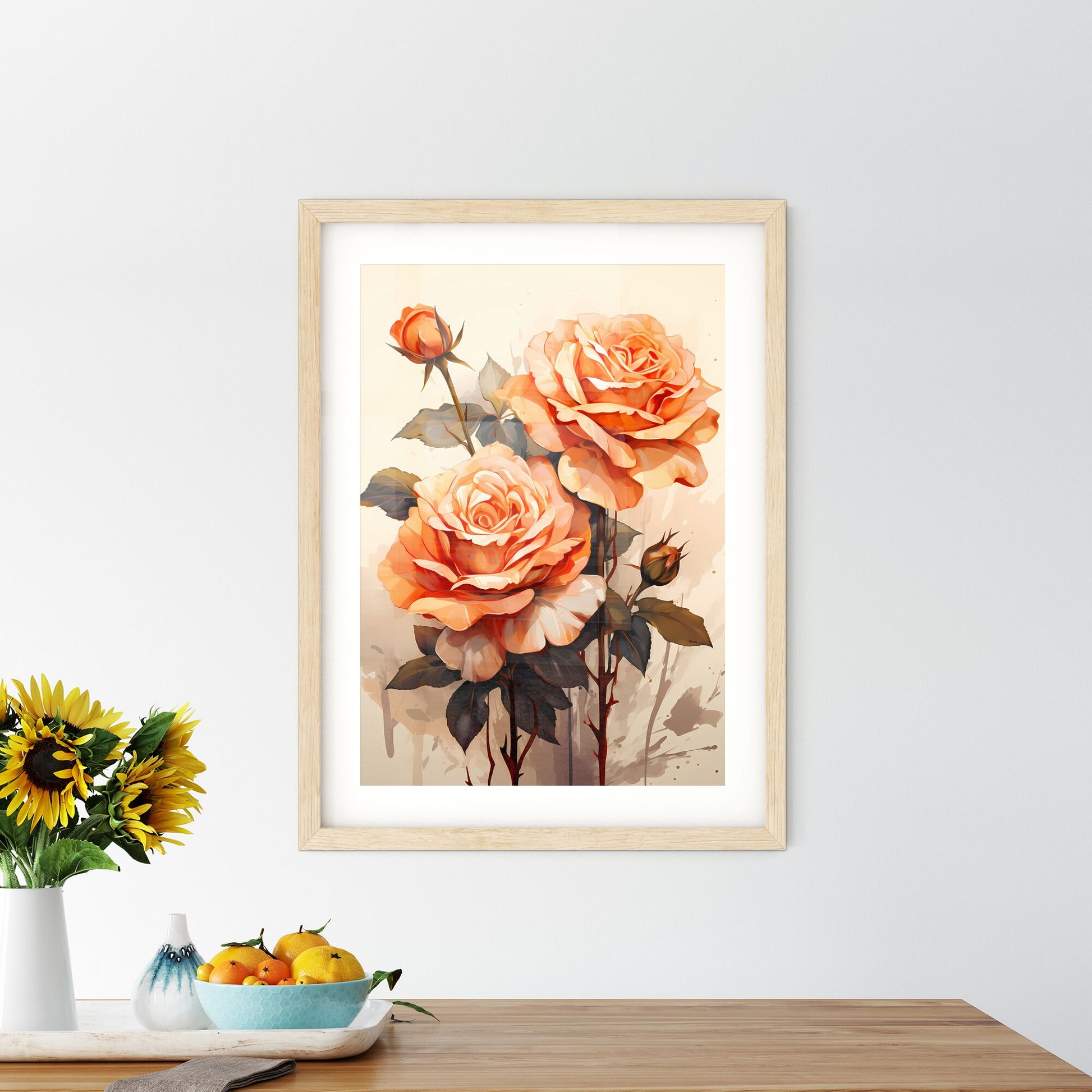 A Painting Of Orange Roses Default Title