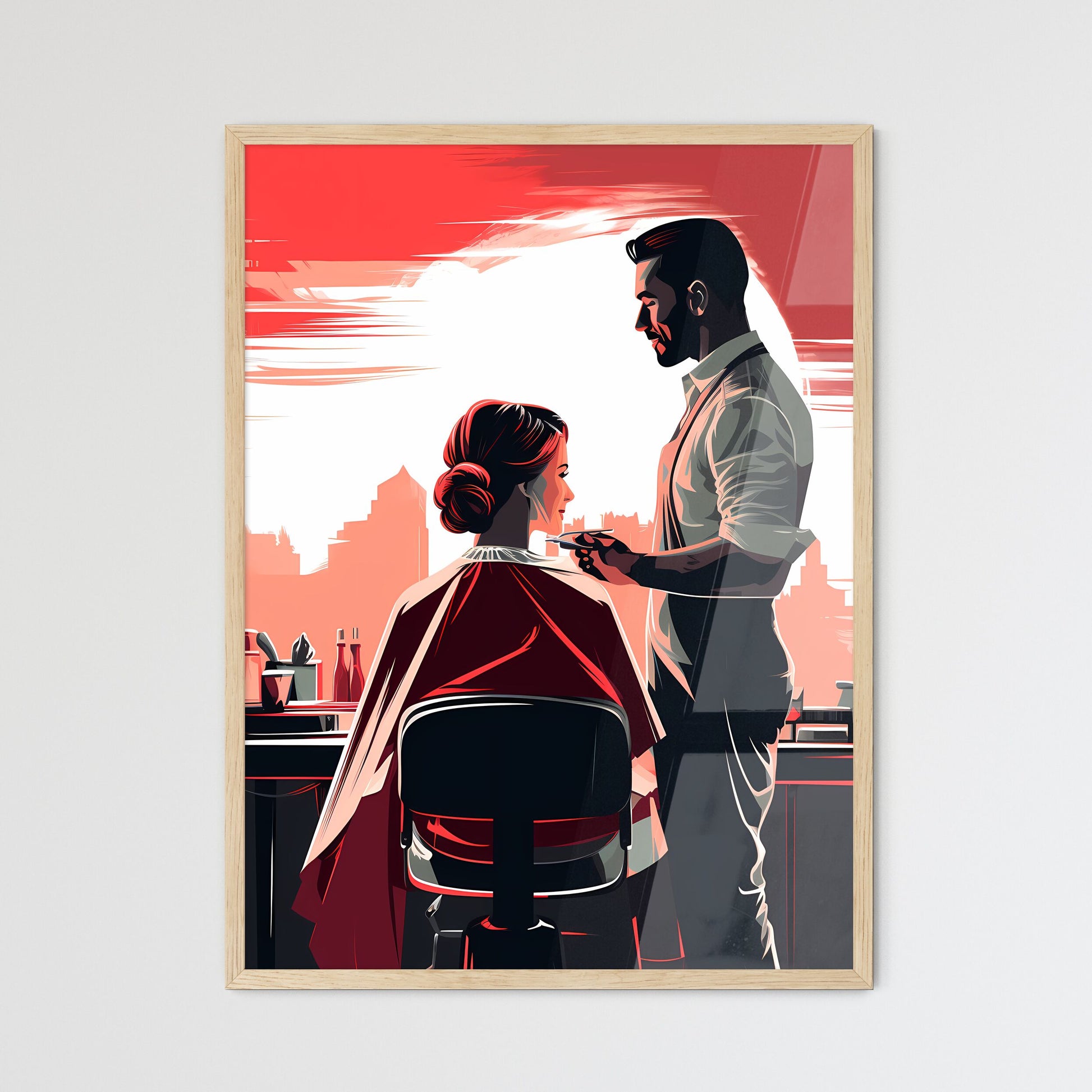 Barber Shop - A Man Cutting A Woman's Hair Default Title