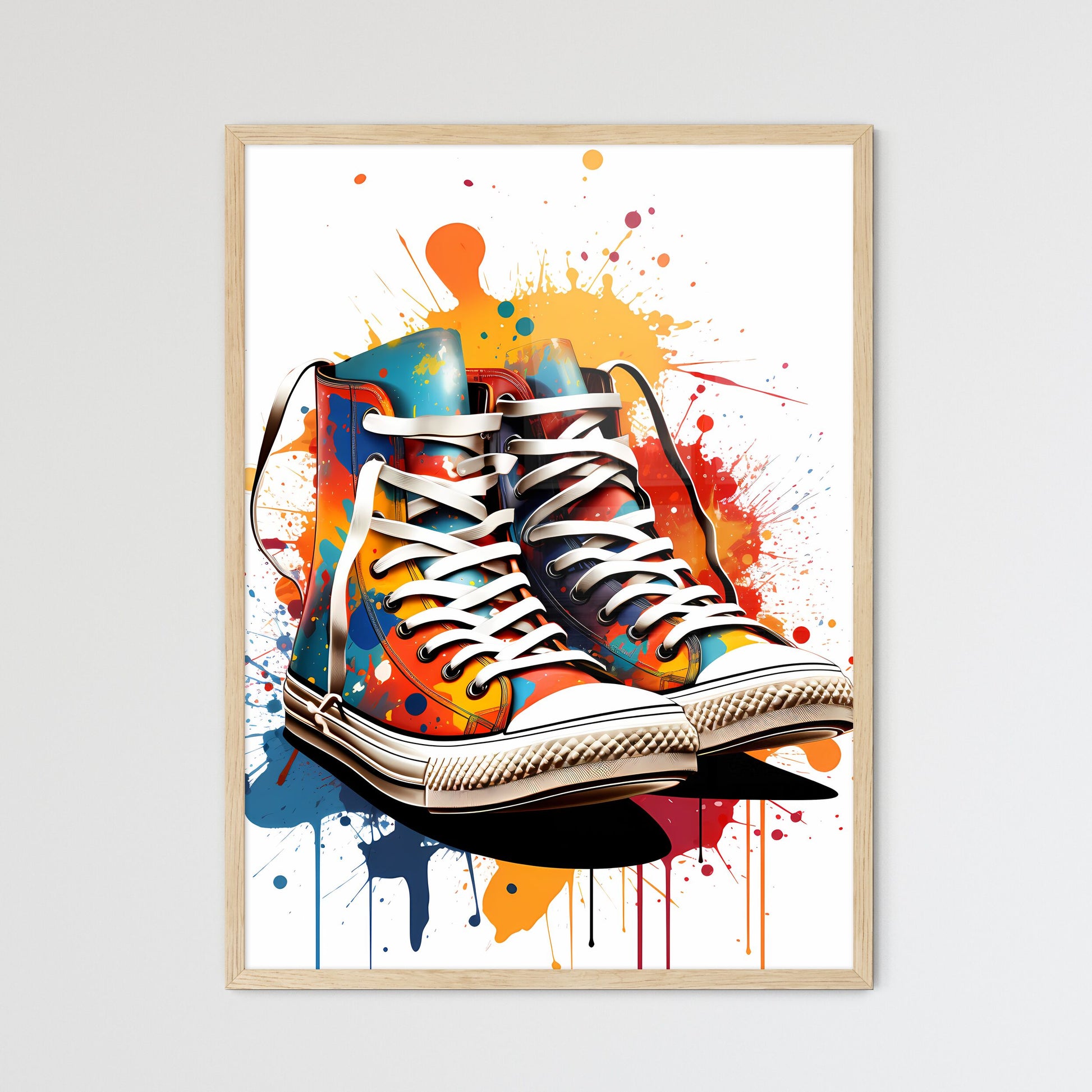 A Pair Of Colorful Shoe - Framed Art Print