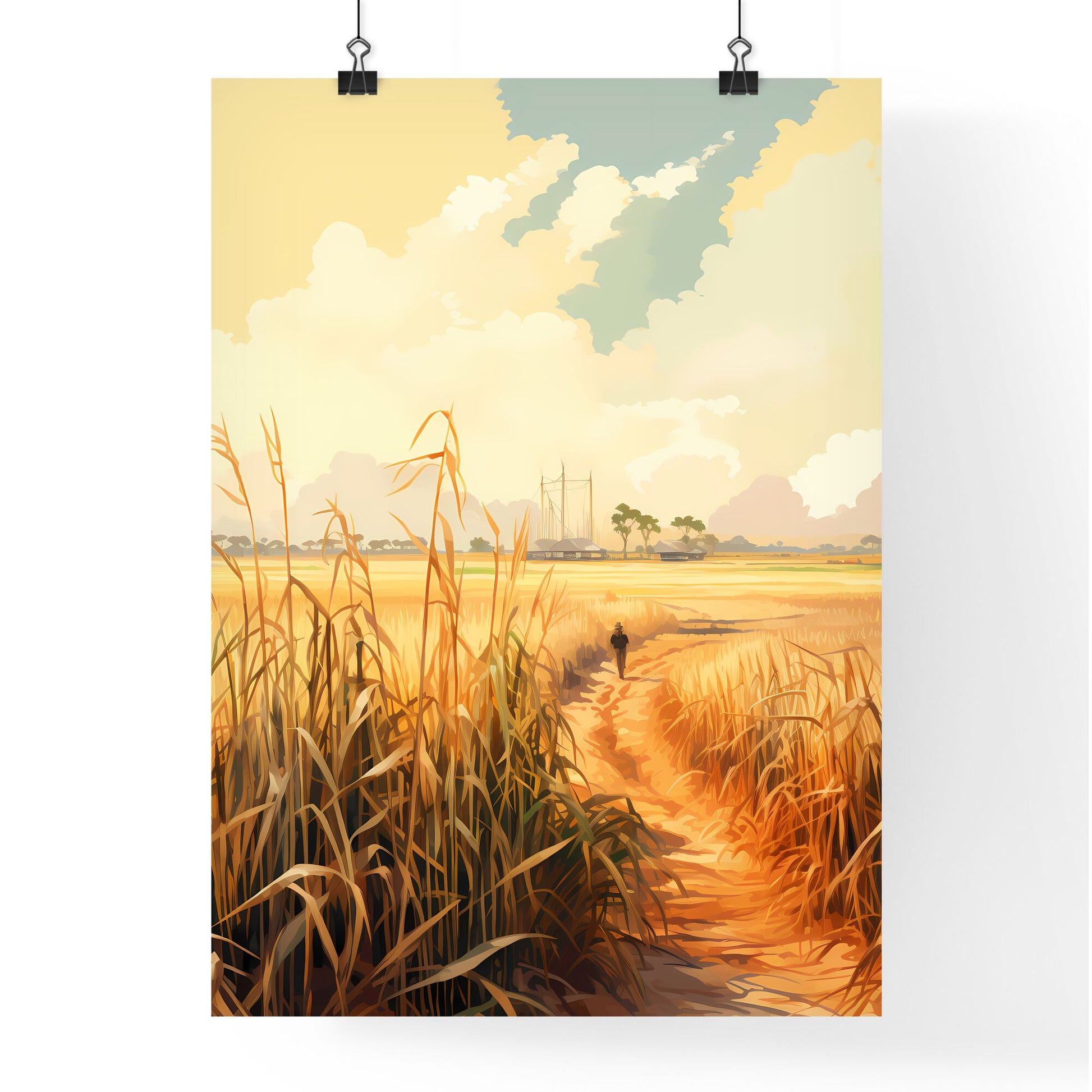 In The South - A Person Walking On A Path Through Tall Grass Default Title