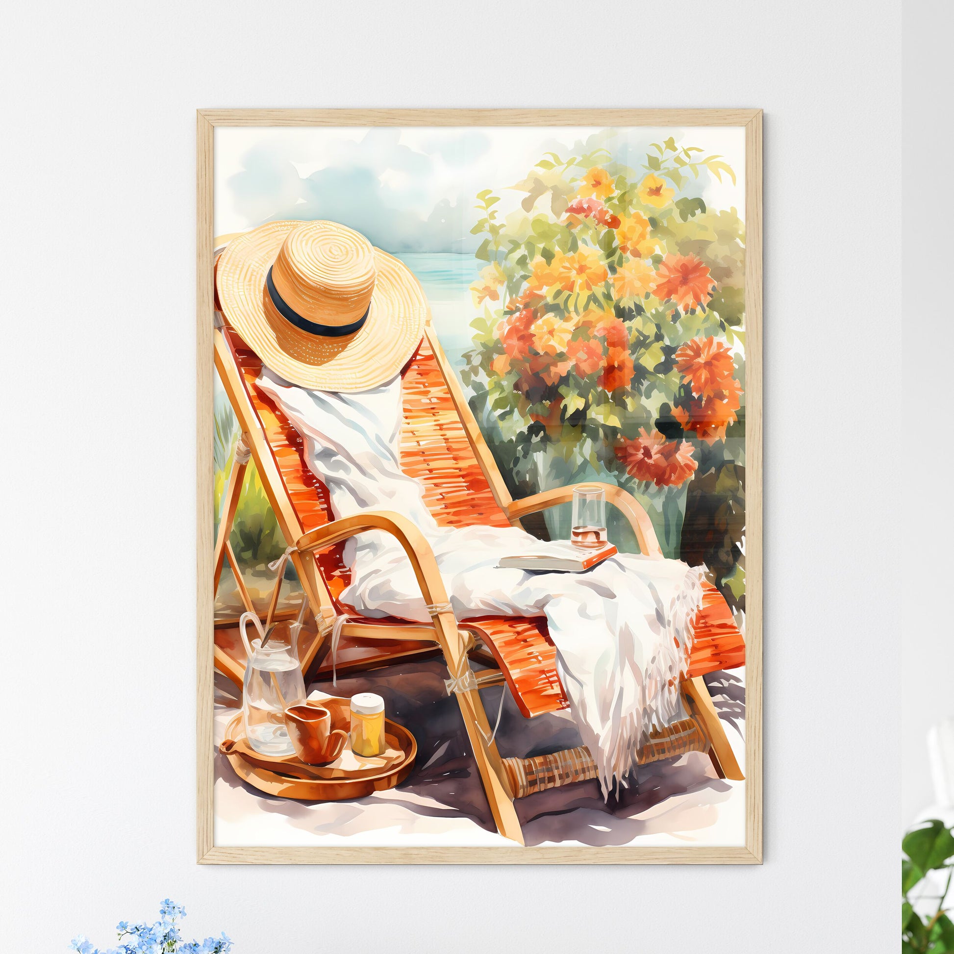 Leisure Time - A Painting Of A Chair With A Hat And A Book Default Title