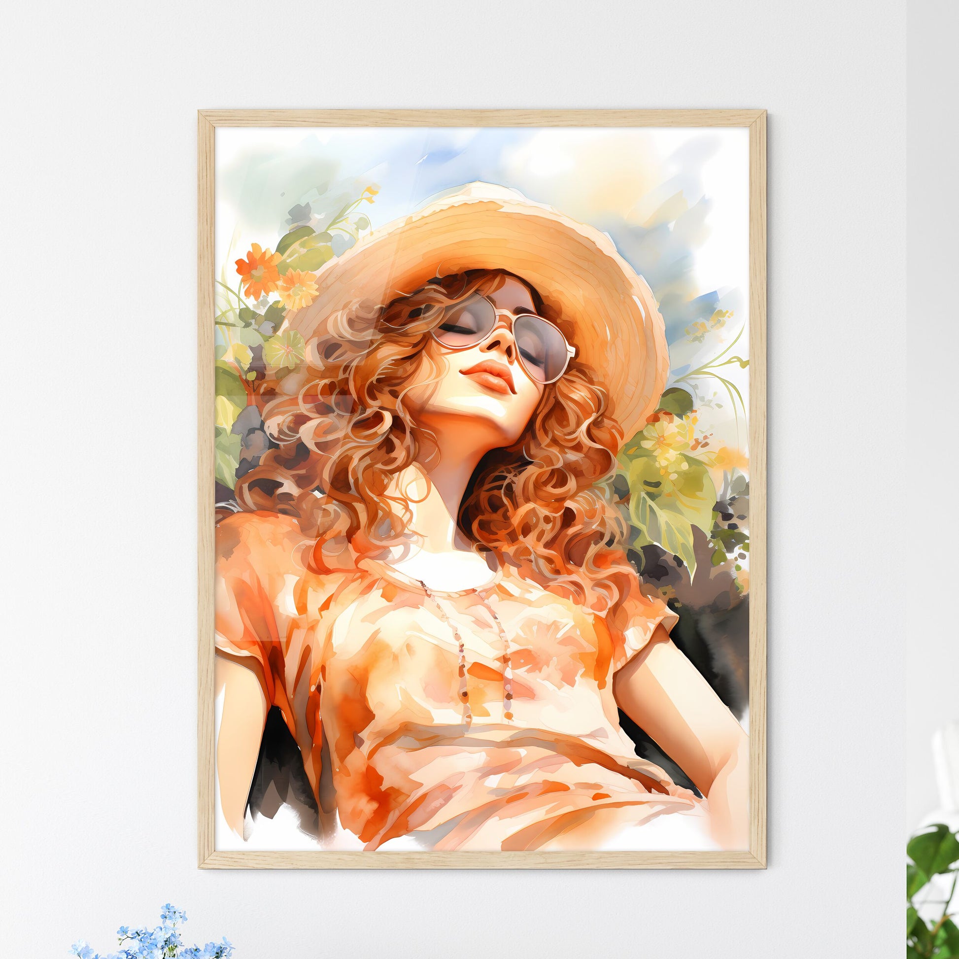 Leisure Time - A Woman Wearing A Hat And Sunglasses Default Title