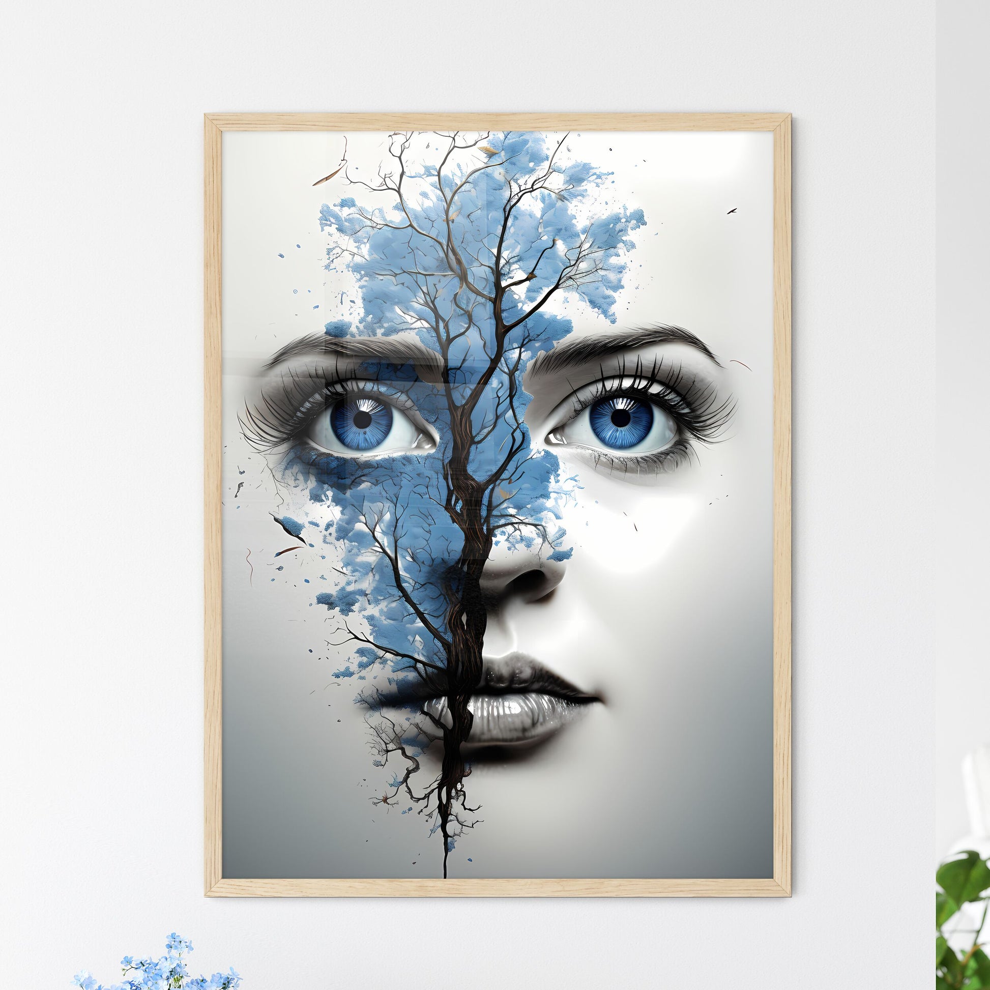 Remember - A Woman's Face With A Tree And A Blue Tree Default Title