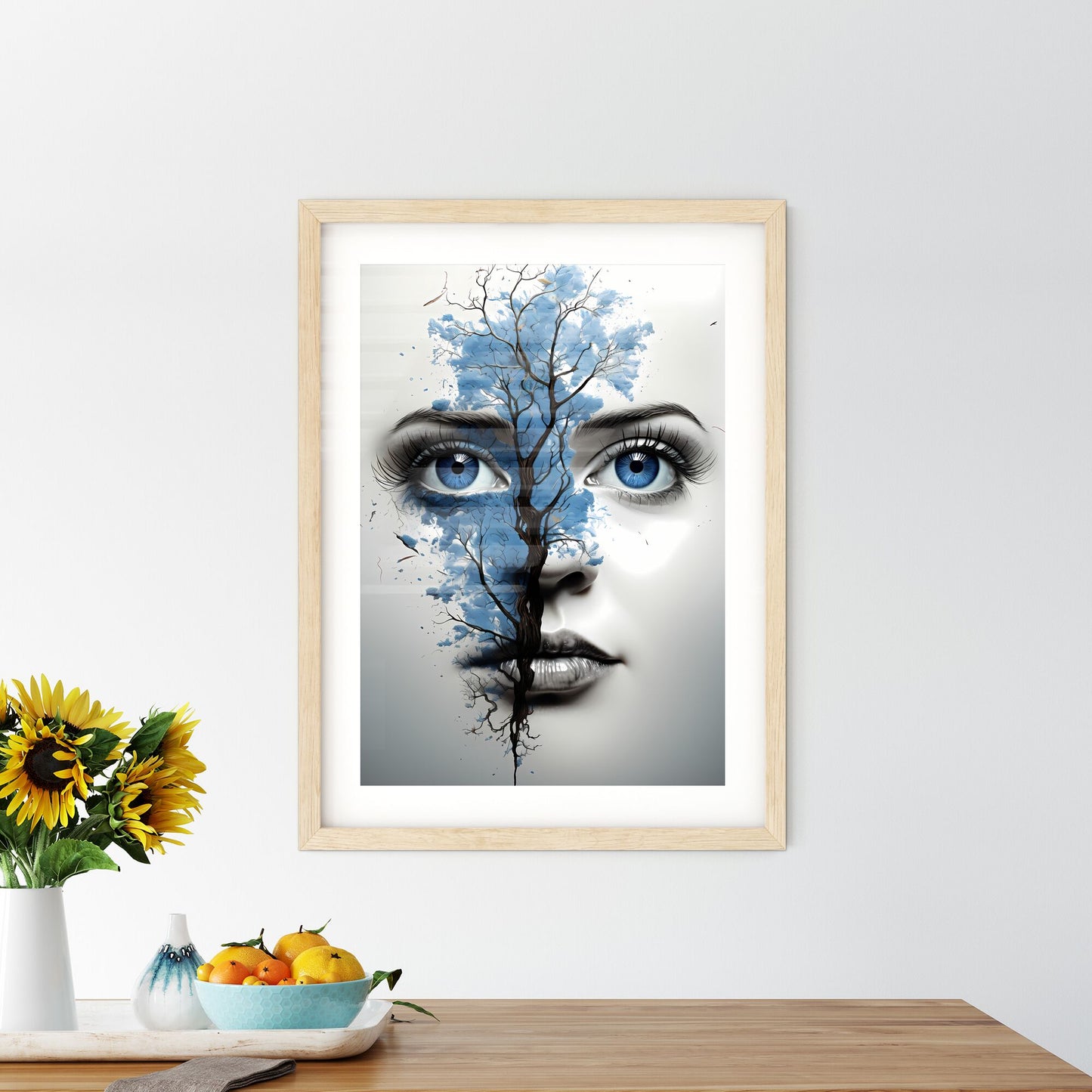 Remember - A Woman's Face With A Tree And A Blue Tree Default Title