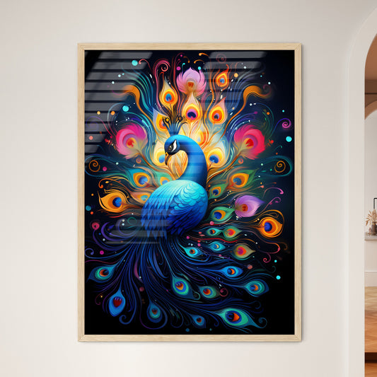 A Colorful Peacock With Many  Wall Art