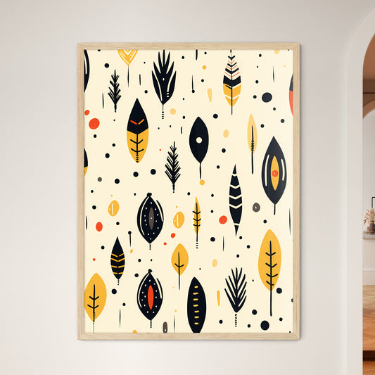 A Pattern Of Colorful Leave - Framed Art Print