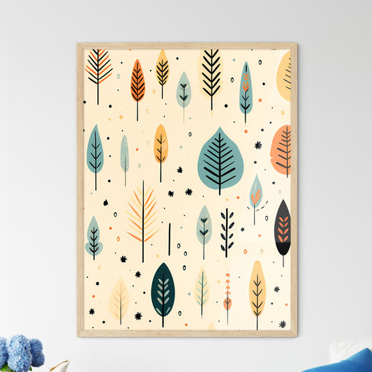 A Pattern Of Colorful Leave - Framed Art Print
