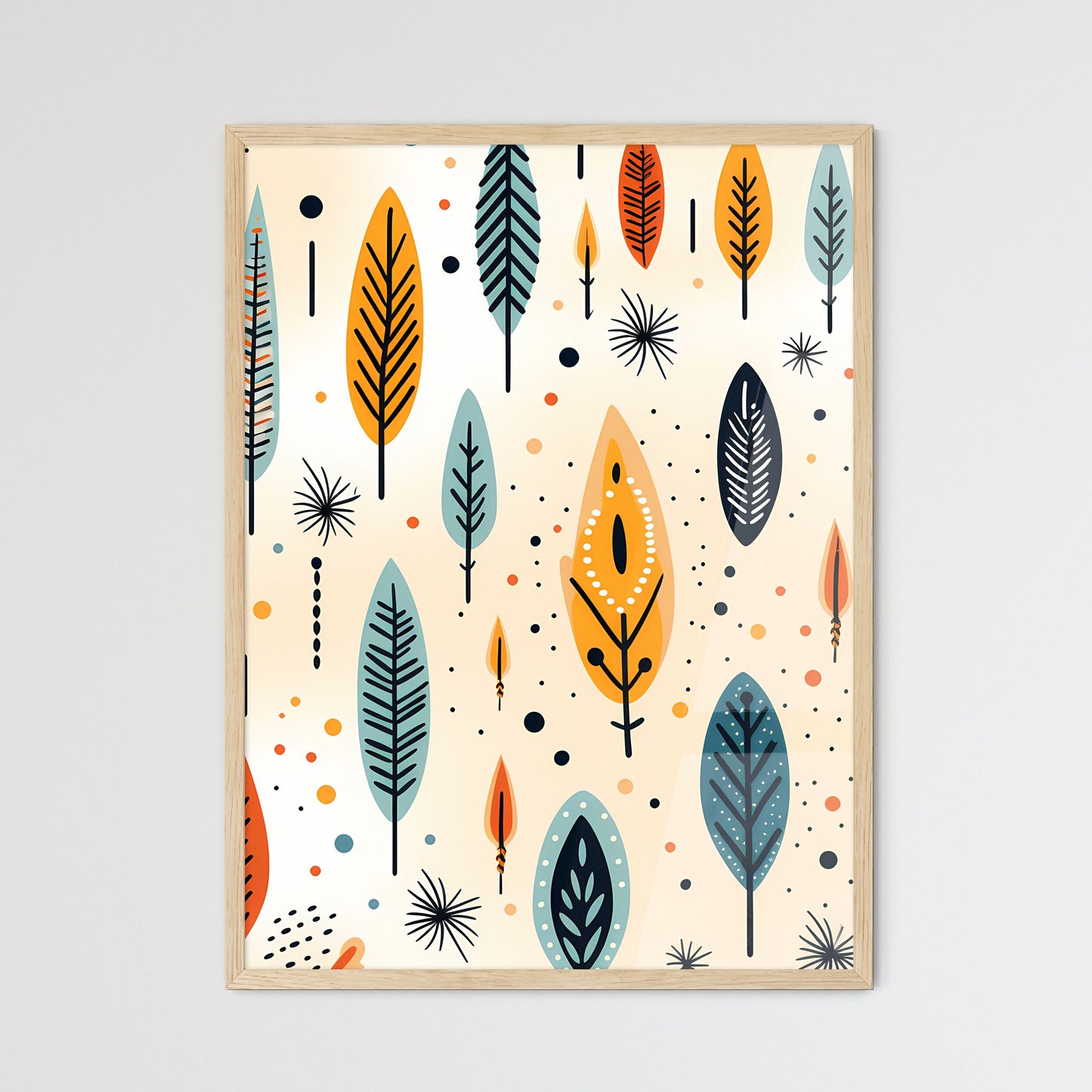 A Pattern Of Colorful Leaves Wall Art