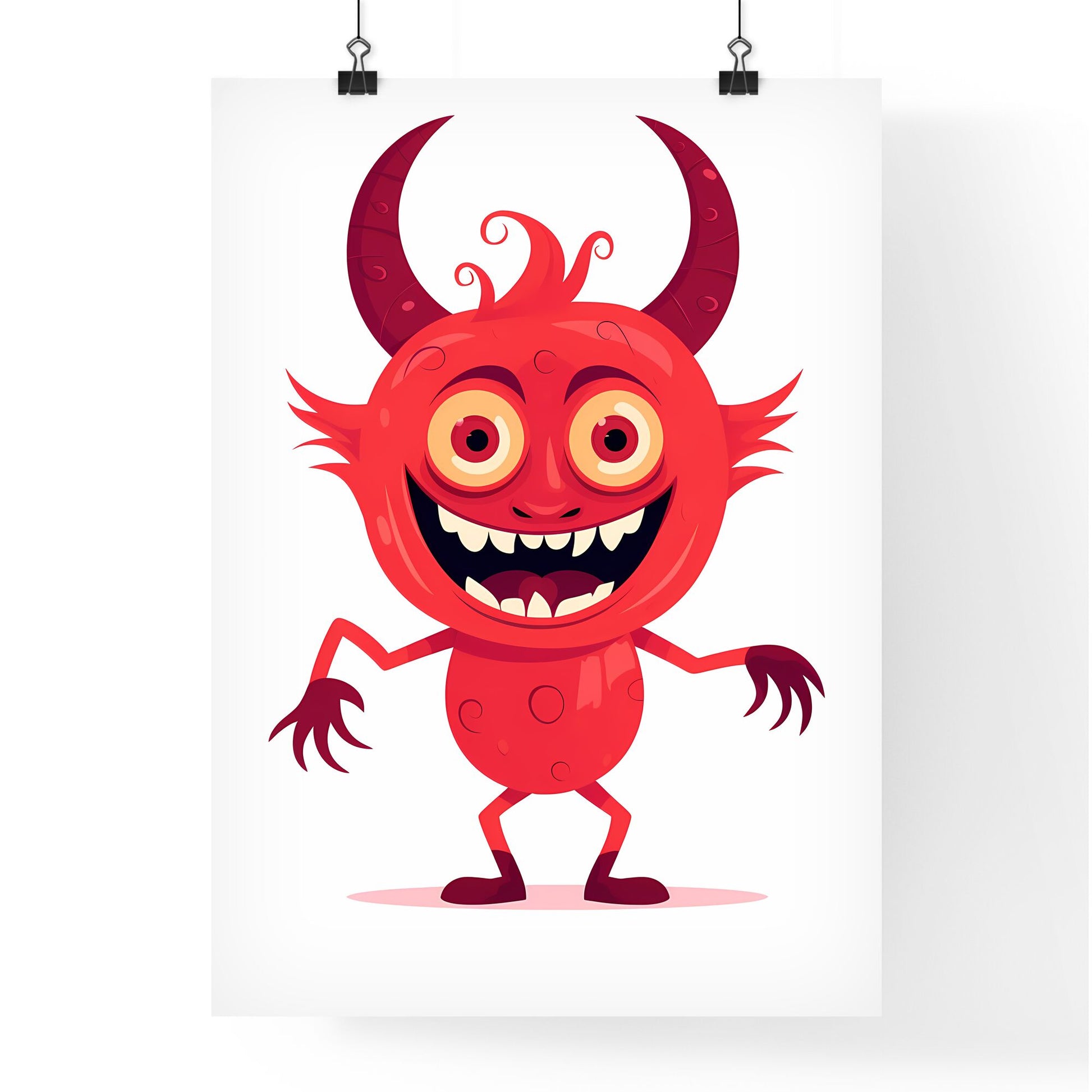 Little Devil - A Cartoon Of A Red Monster Default Title