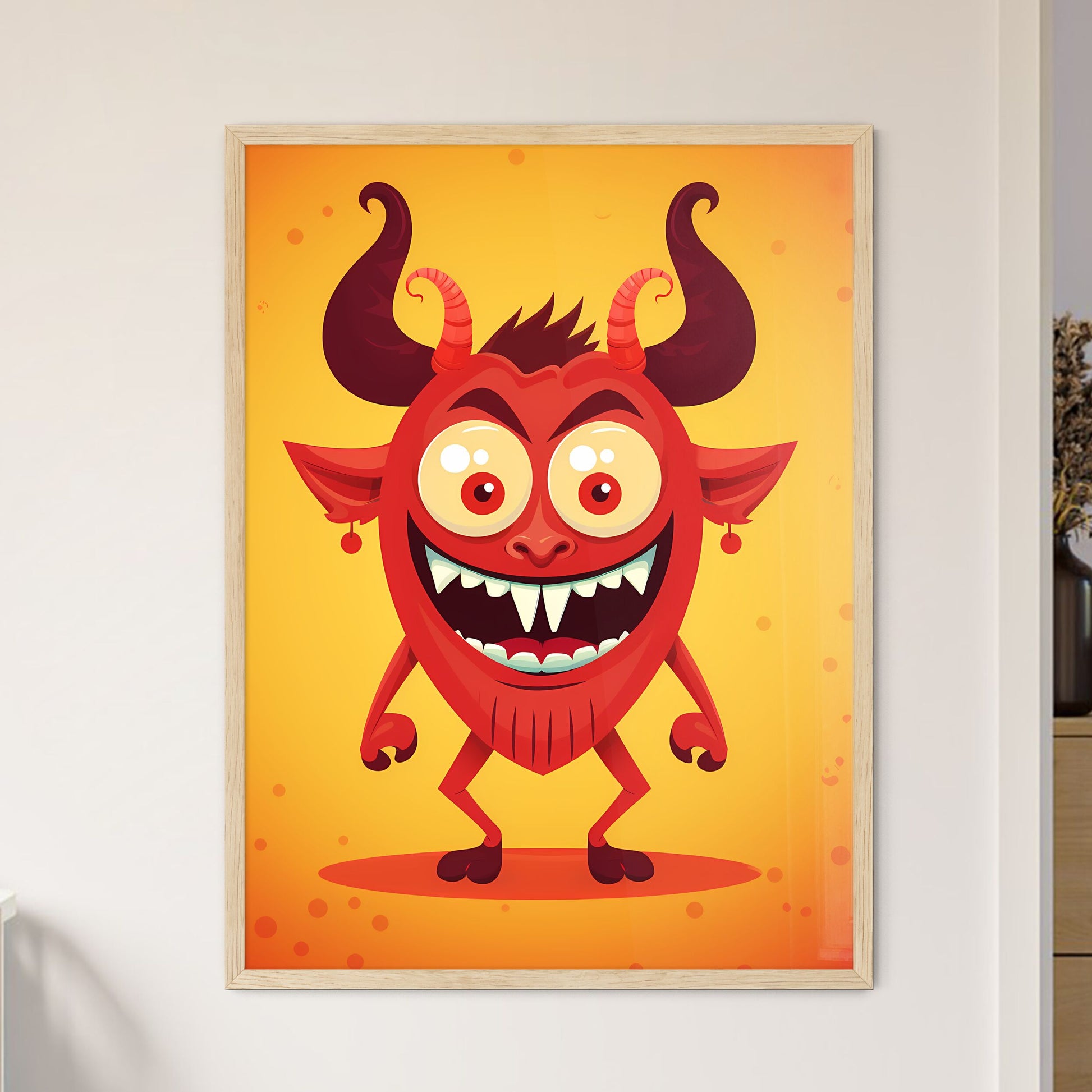 Little Devil - A Cartoon Of A Red Monster Default Title