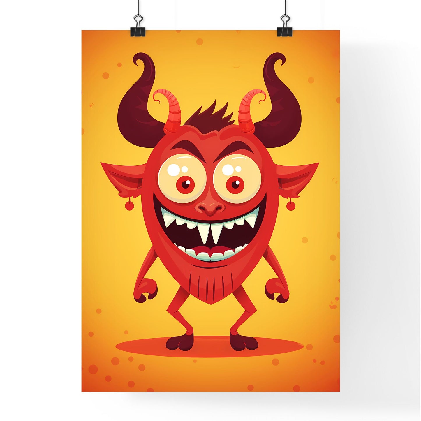 Little Devil - A Cartoon Of A Red Monster Default Title