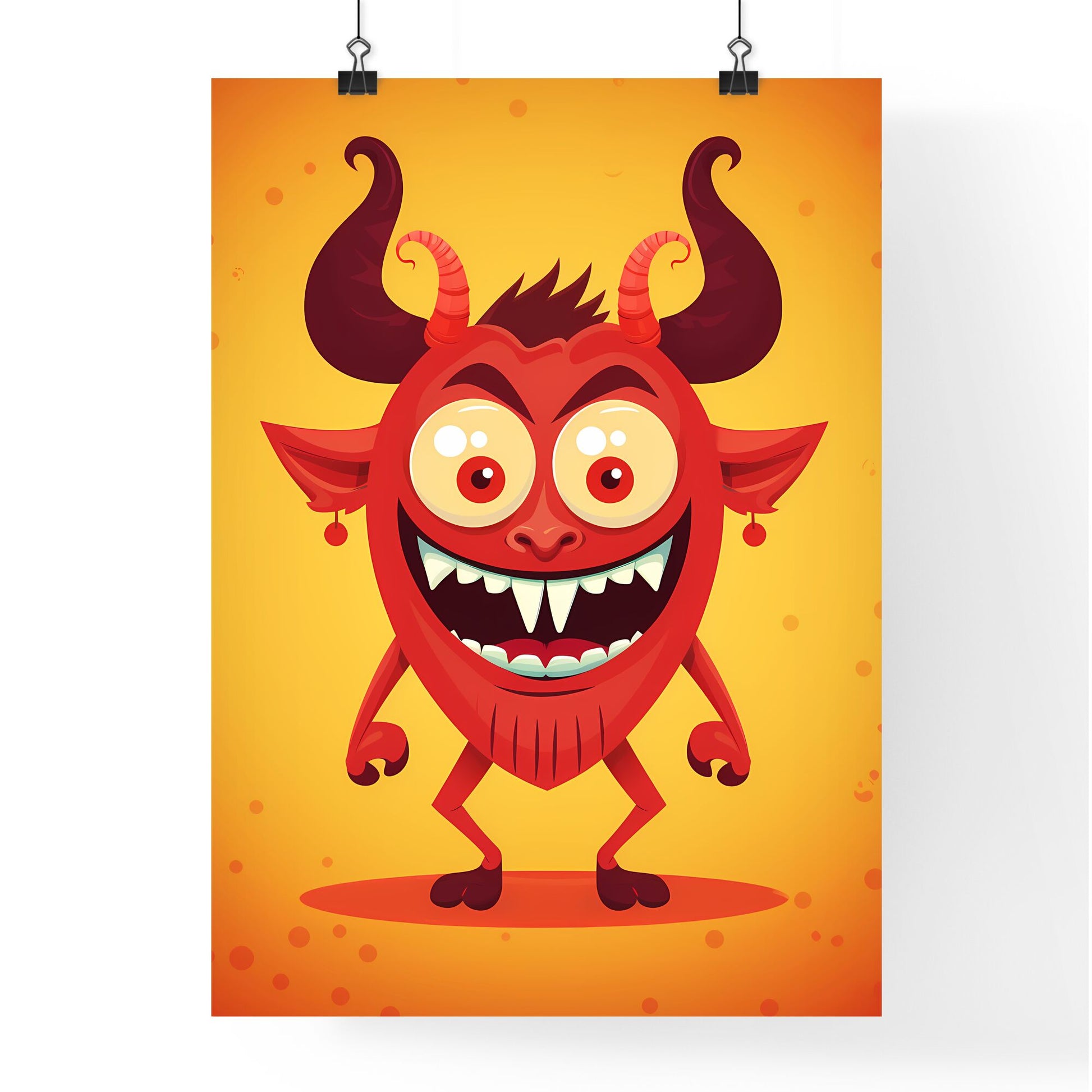 Little Devil - A Cartoon Of A Red Monster Default Title