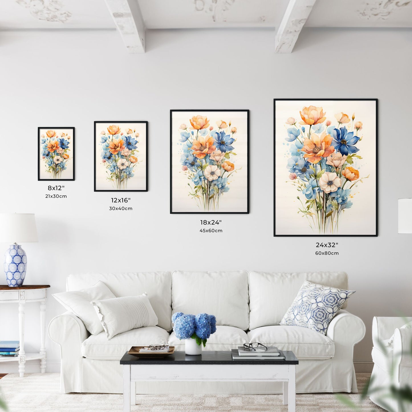 A Painting Of Flowers On A White Background Default Title