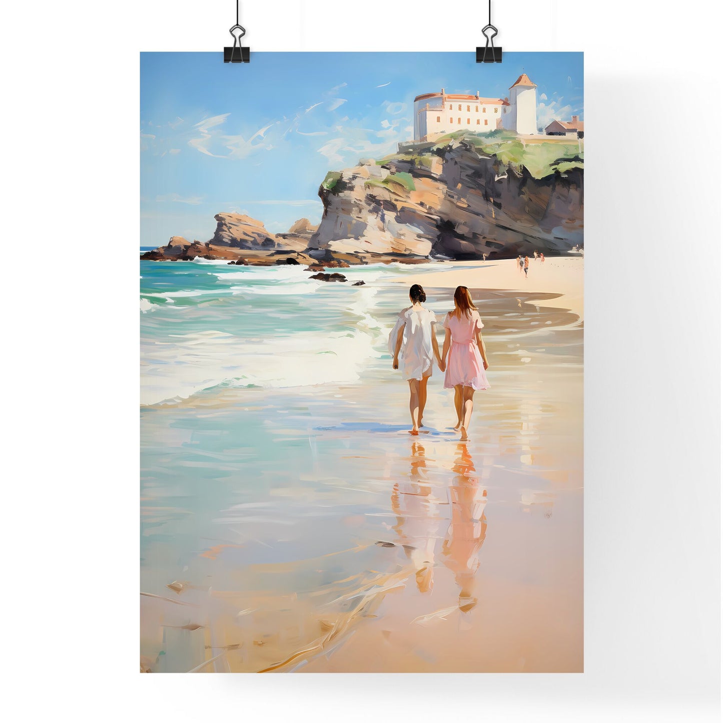 Two Women Walking On A Beach Default Title