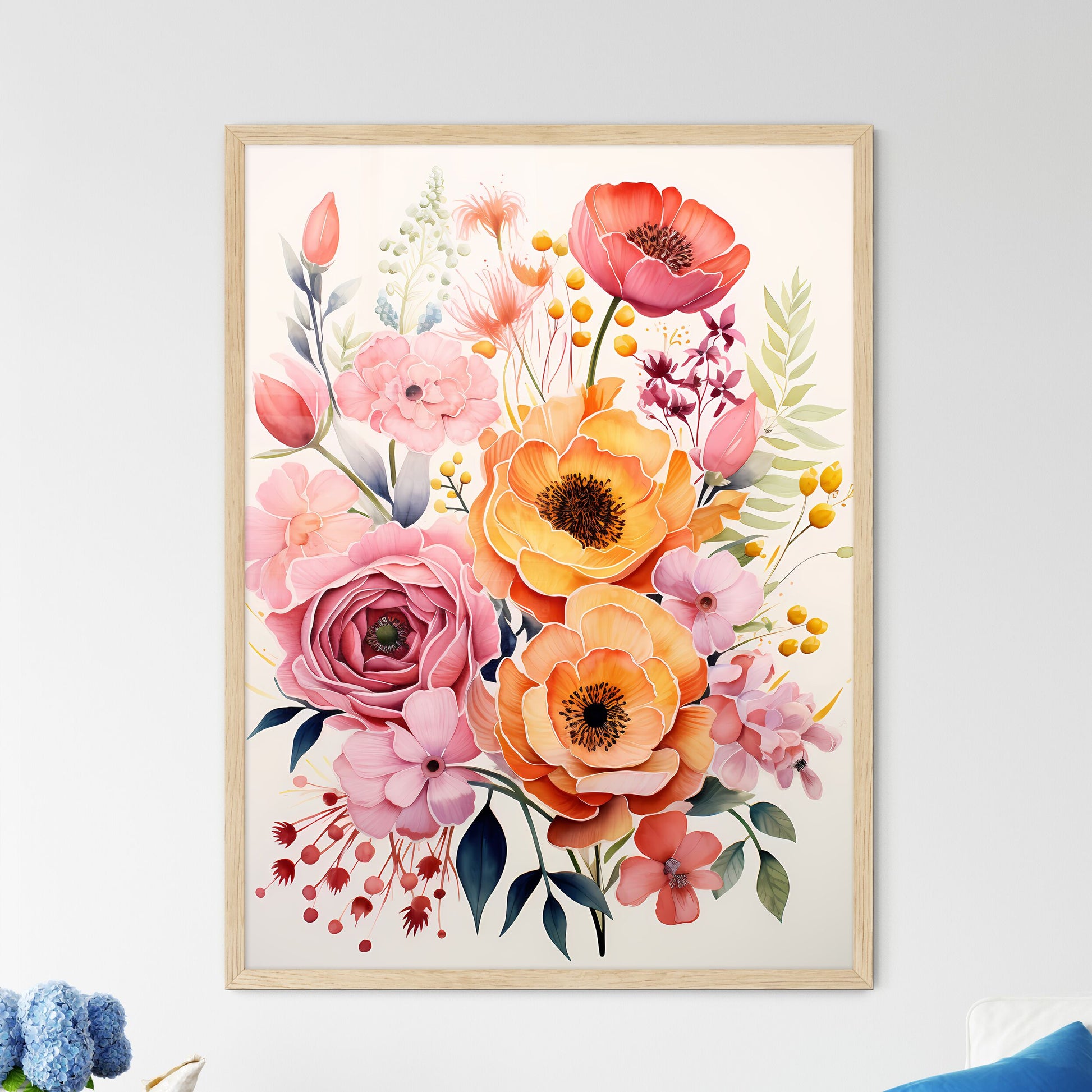 A Painting Of Flowers On A White Background Default Title