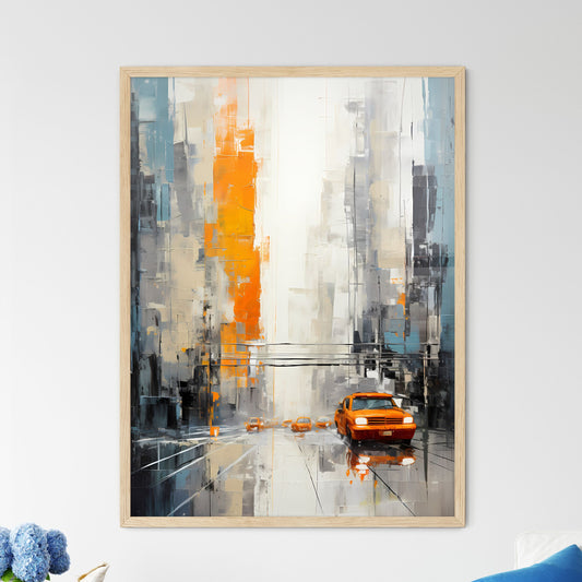 A Painting Of A Street With Cars Default Title