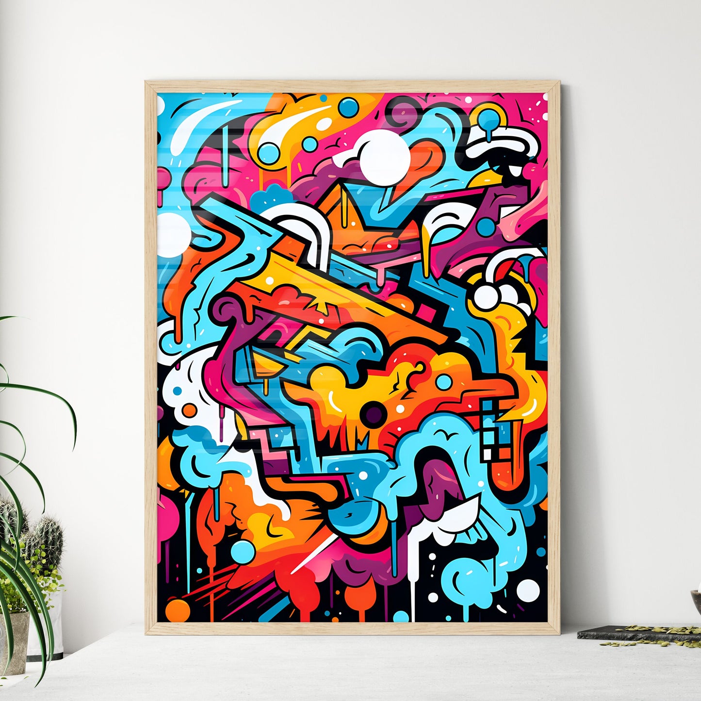 A Colorful Art Piece Of Artwor - Framed Art Print